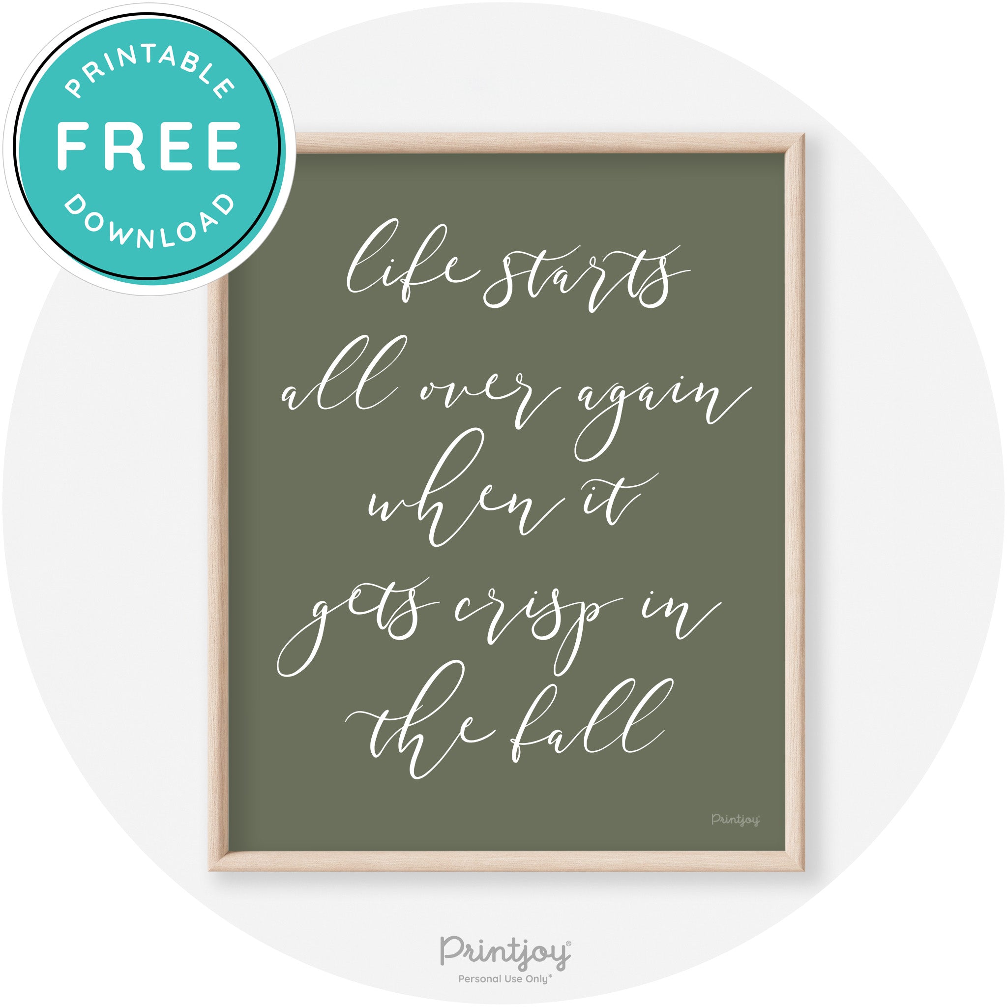 Fall Quote Modern Transitional Decor Wall Art Free Printable - Printjoy