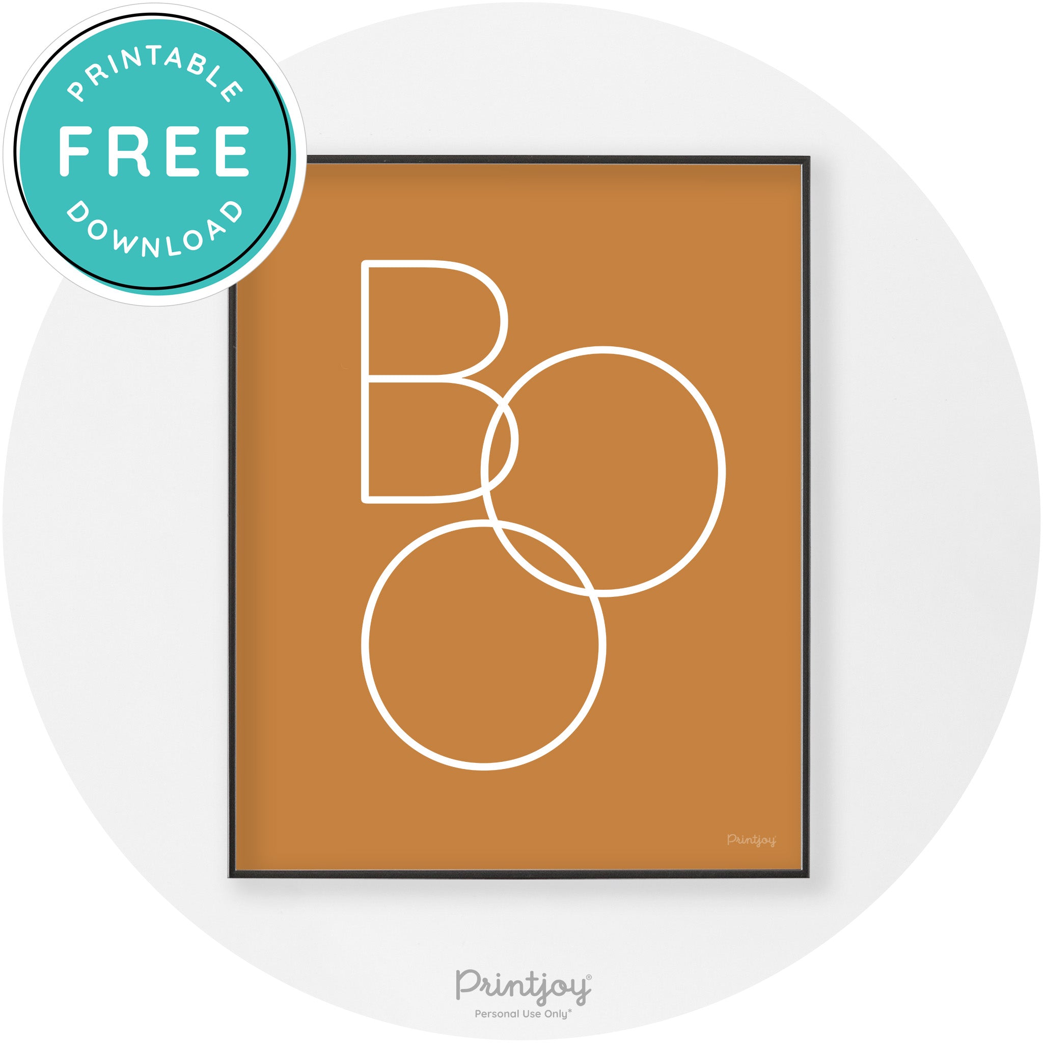 Halloween Cute Boo Modern Chic Wall Art Decor Printable - Printjoy