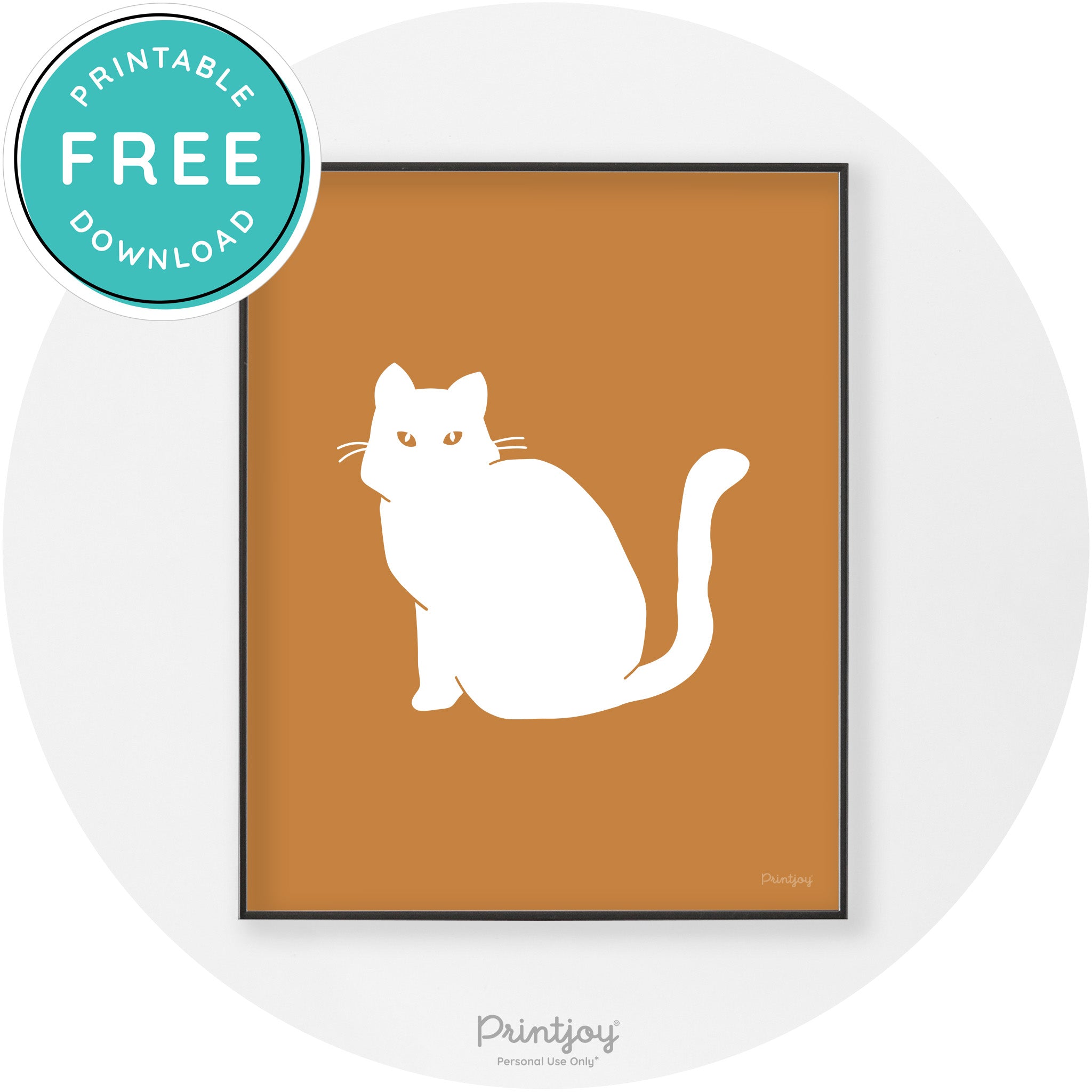 Halloween Spooky Cat Modern Chic Wall Art Decor Printable - Printjoy