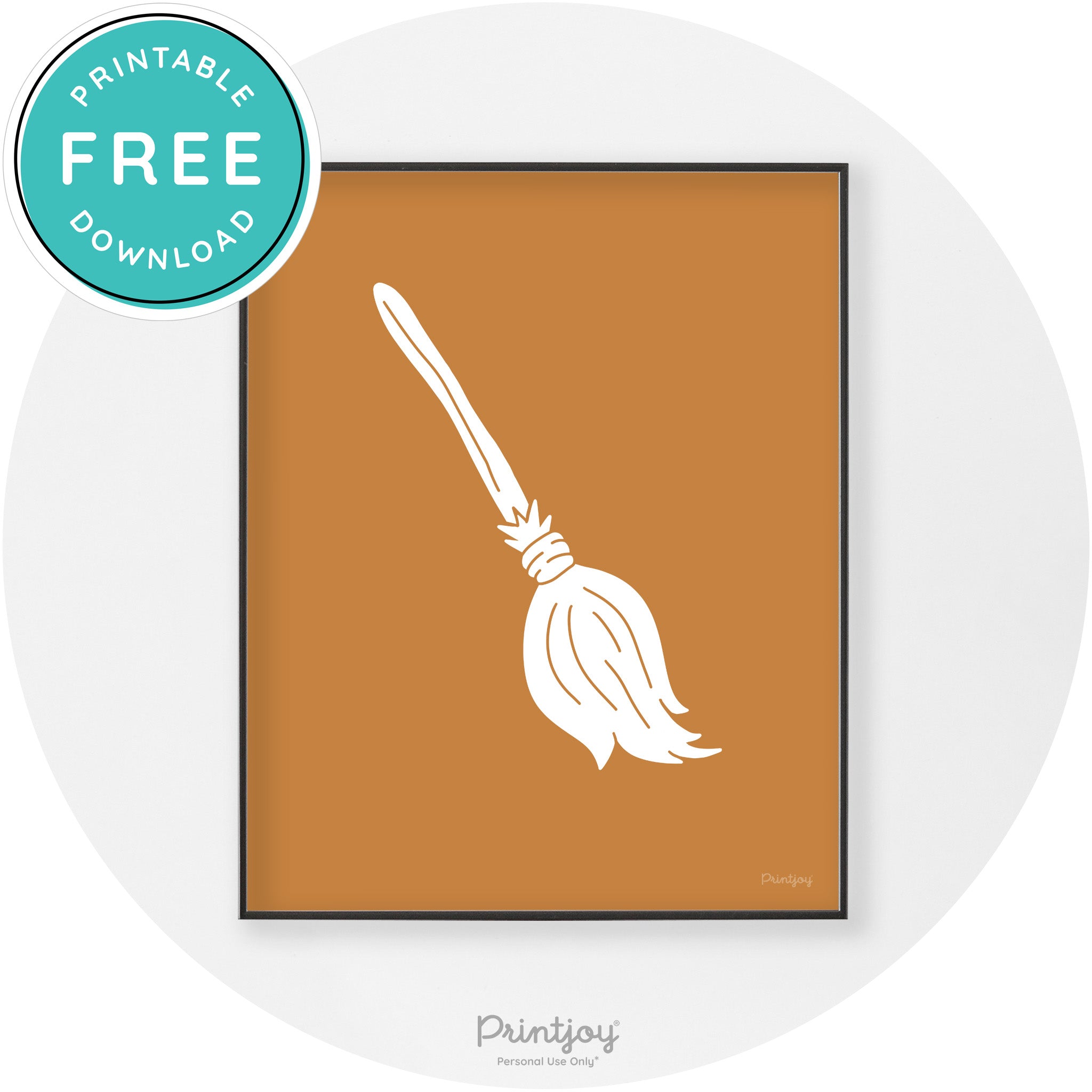 Witches Broom Halloween Cute Modern Chic Wall Art Free Printable - Printjoy