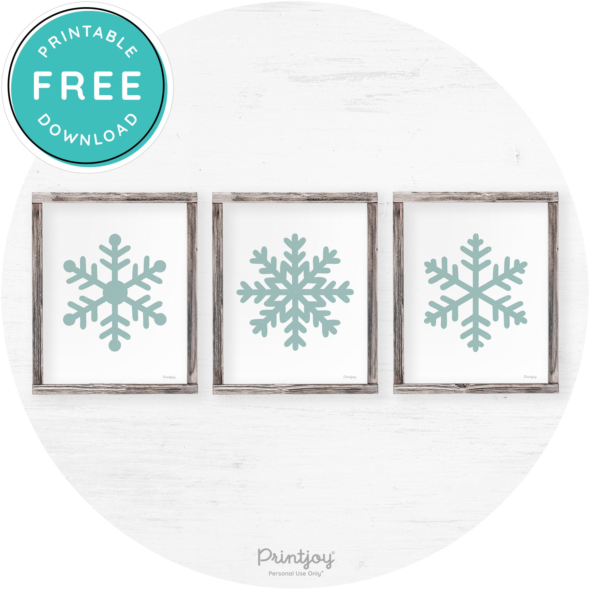 Snowflake Silhouettes Set Of 3 Winter Farmhouse Wall Art Free Printable