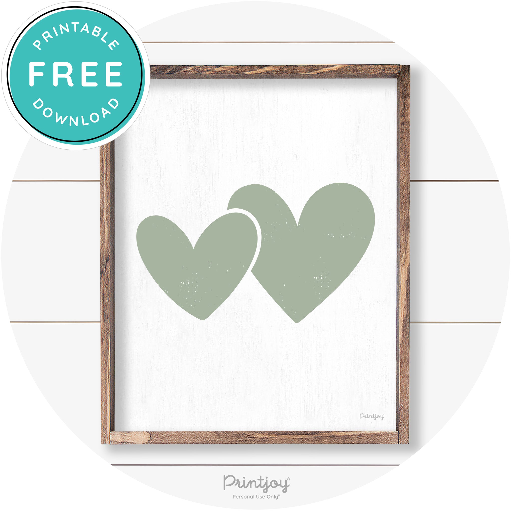 Heart Silhouettes Cute Couples Farmhouse Wall Art Free Printable