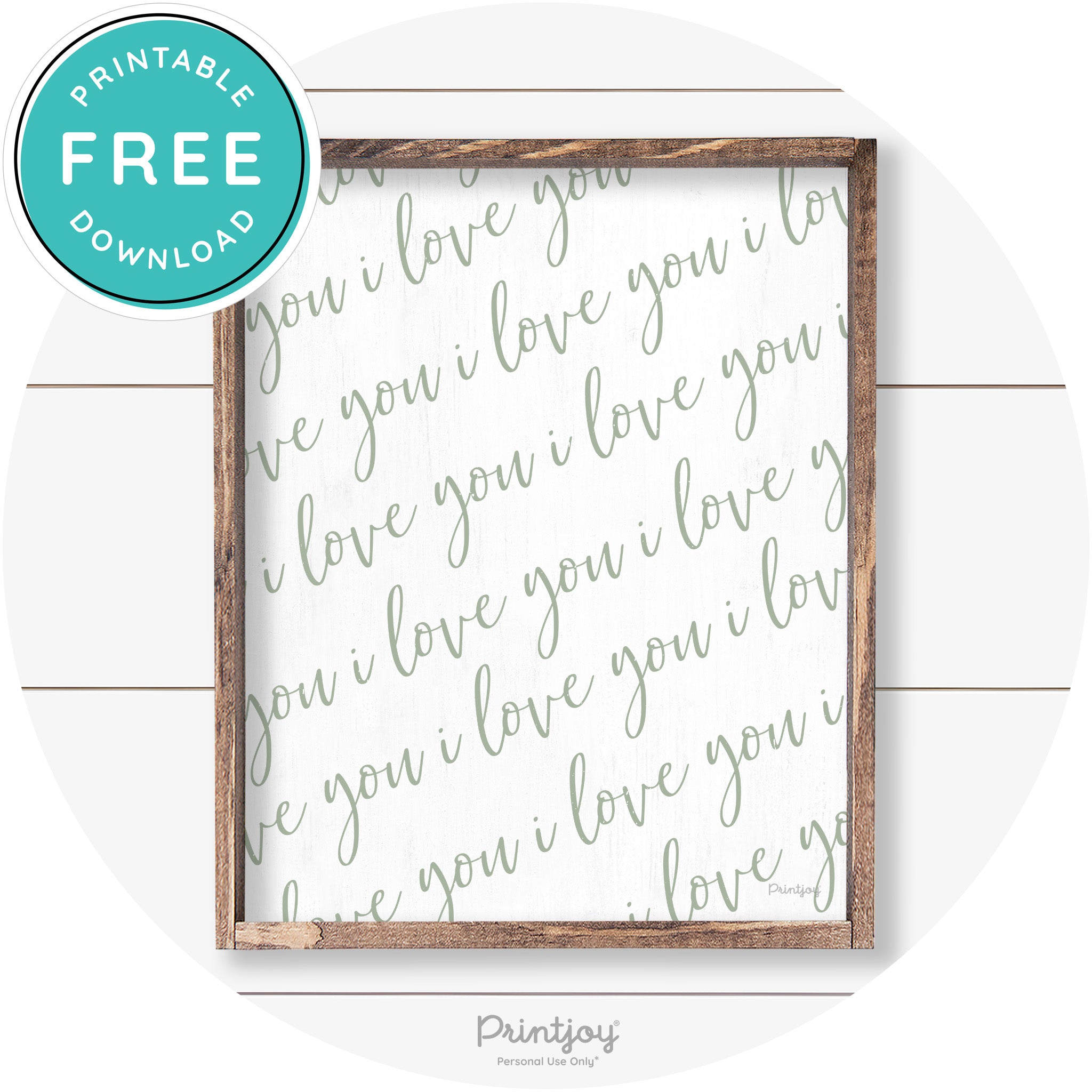 I Love You Pattern Cute Couples Farmhouse Wall Art Free Printable - Printjoy