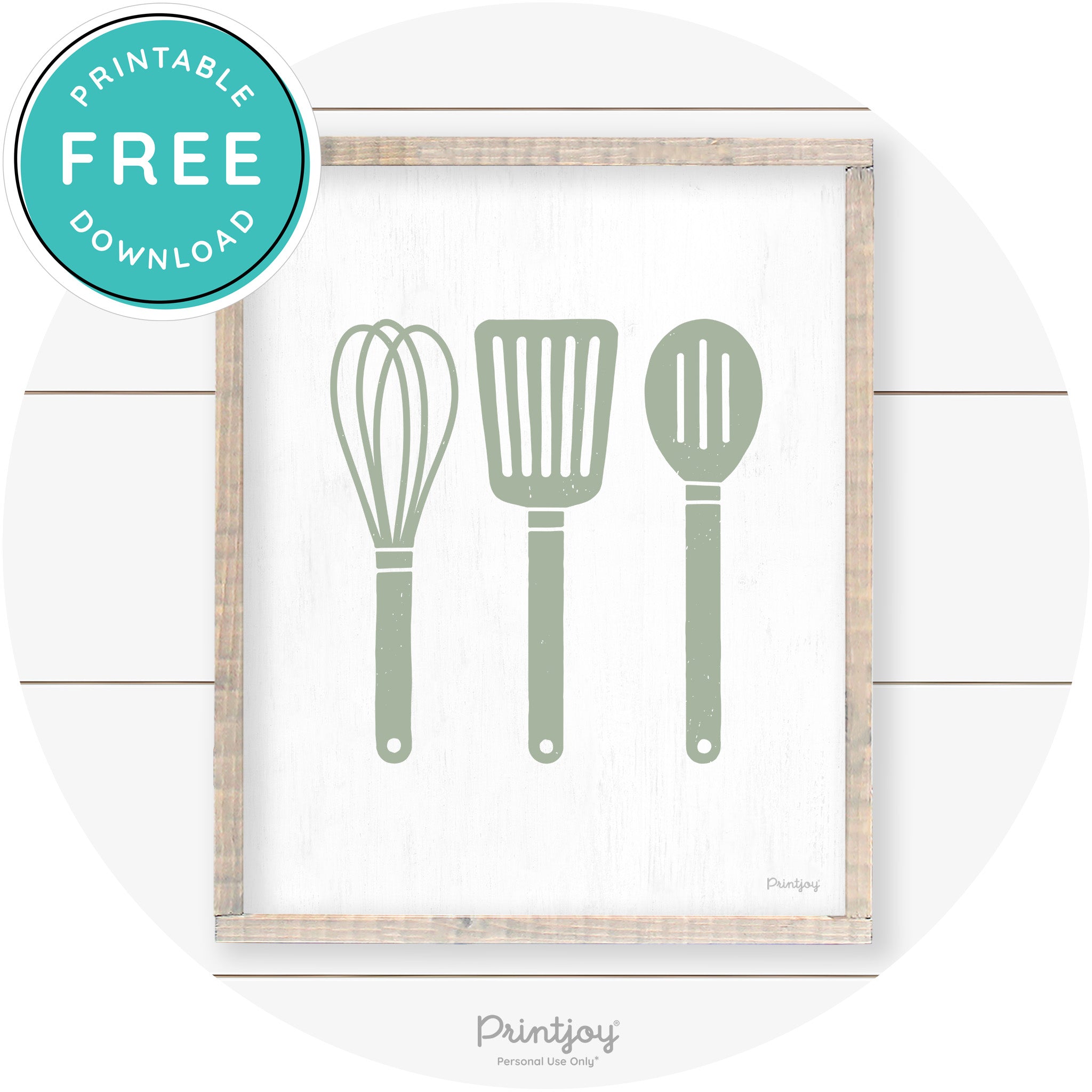 Whisk Spatula Spoon Kitchen Utensils Farmhouse Wall Art Free Printable - Printjoy