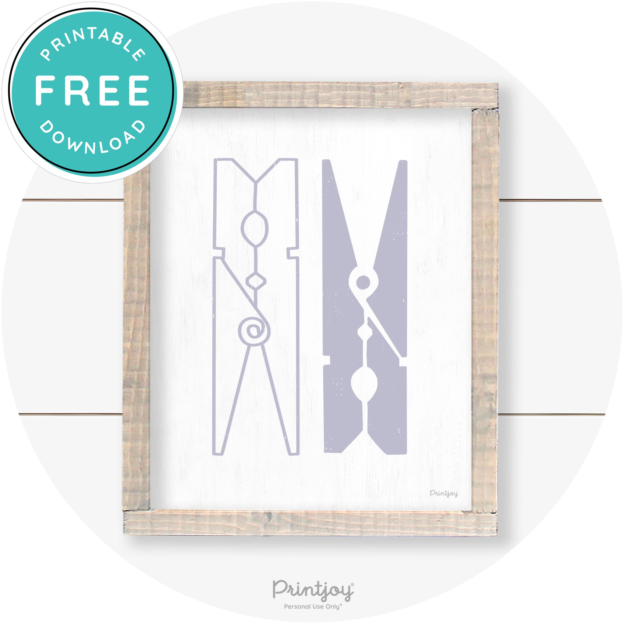 Clothespins Cute Laundry Room Farmhouse Wall Art Free Printable - Printjoy