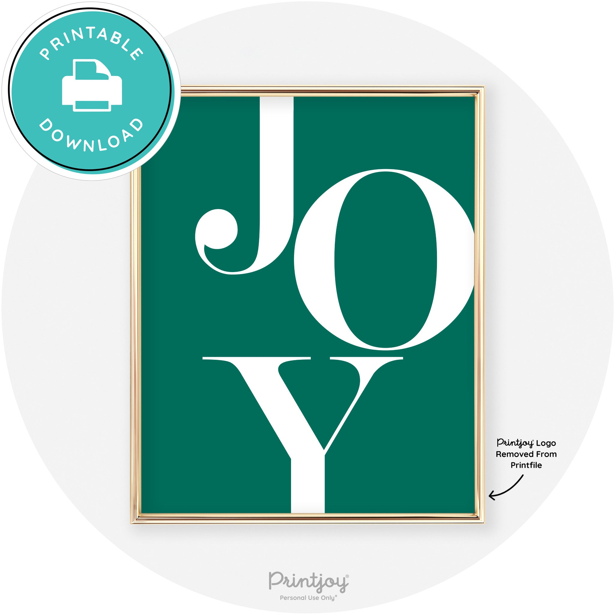 Joy Typography Cute Simple Modern Wall Art Decor Free Printable - Printjoy