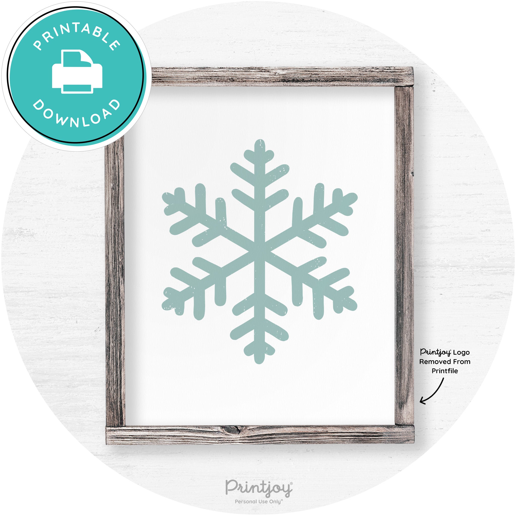 Snowflake Silhouette Winter Farmhouse Wall Art Decor Free Printable - Printjoy