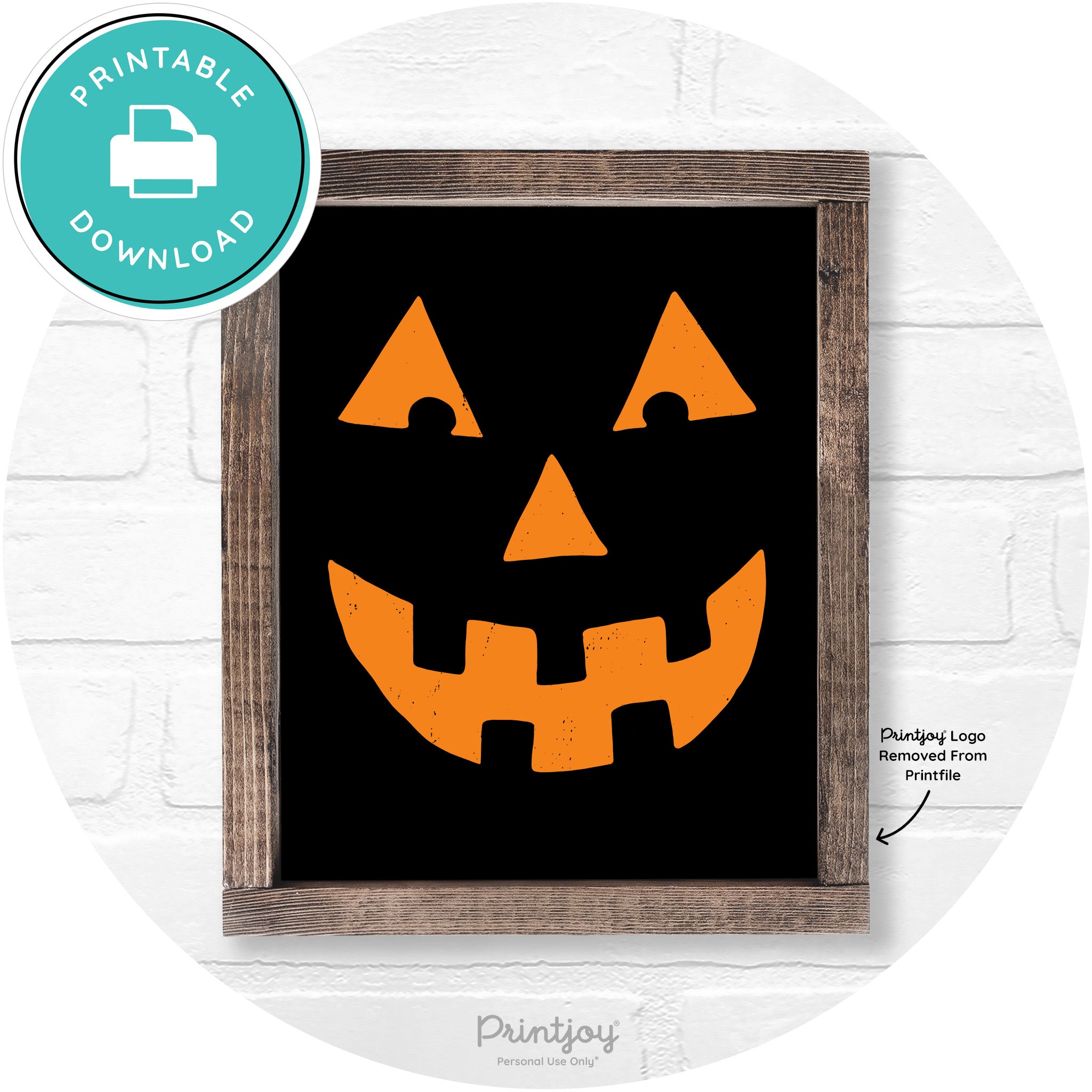 Jack O Lantern Halloween Rustic Farmhouse Wall Art Free Printable - Printjoy