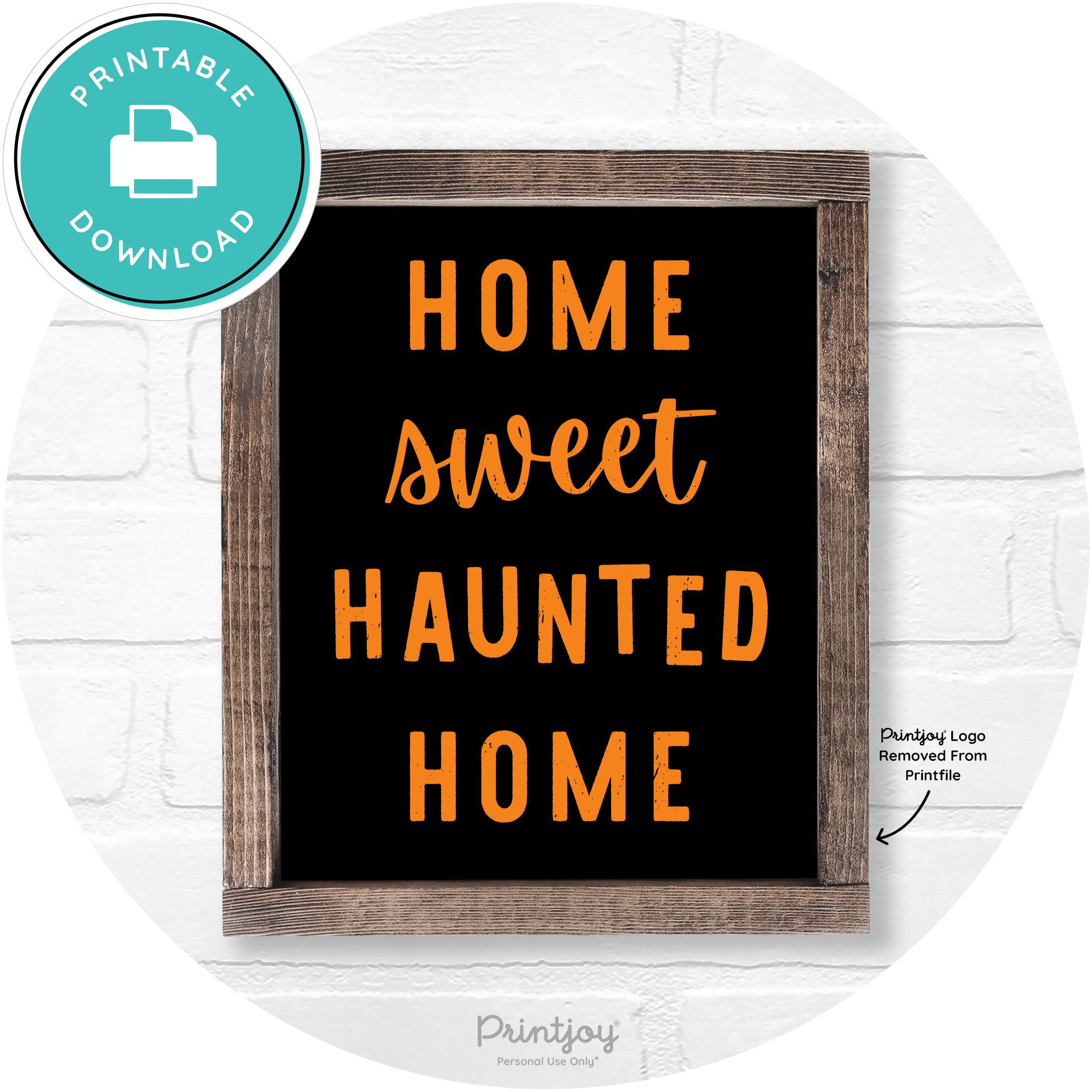 Home Sweet Haunted Home Rustic Halloween Wall Art Free Printable - Printjoy