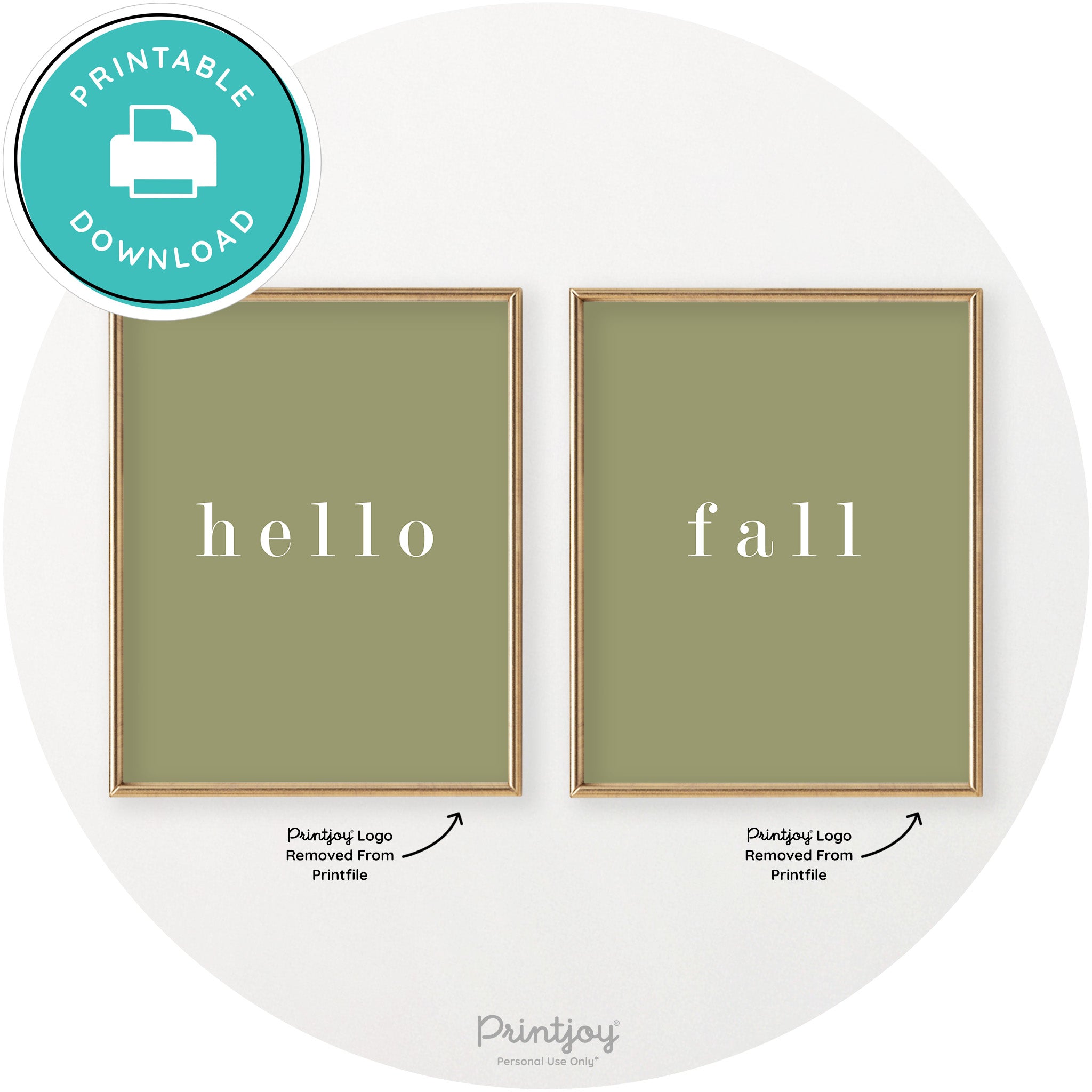 Hello Fall Set Of 2 Simple Modern Chic Wall Art Decor Free Printable - Printjoy