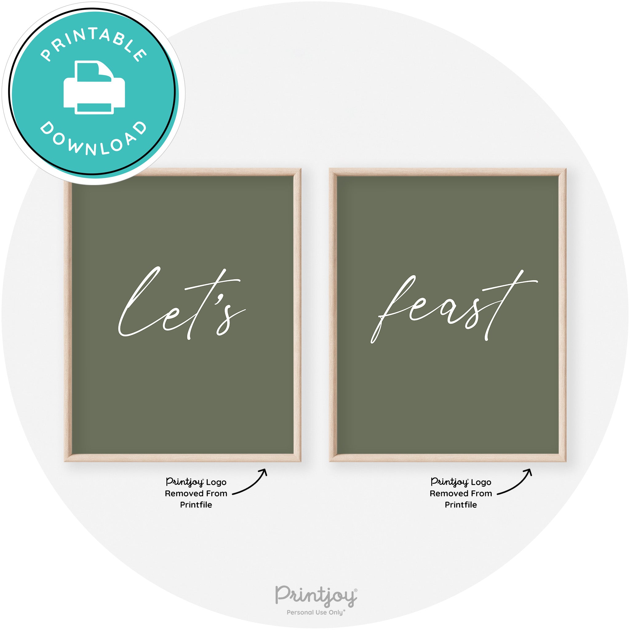 Let's Feast Set Of 2 Thanksgiving Transitional Wall Art Free Printable - Printjoy