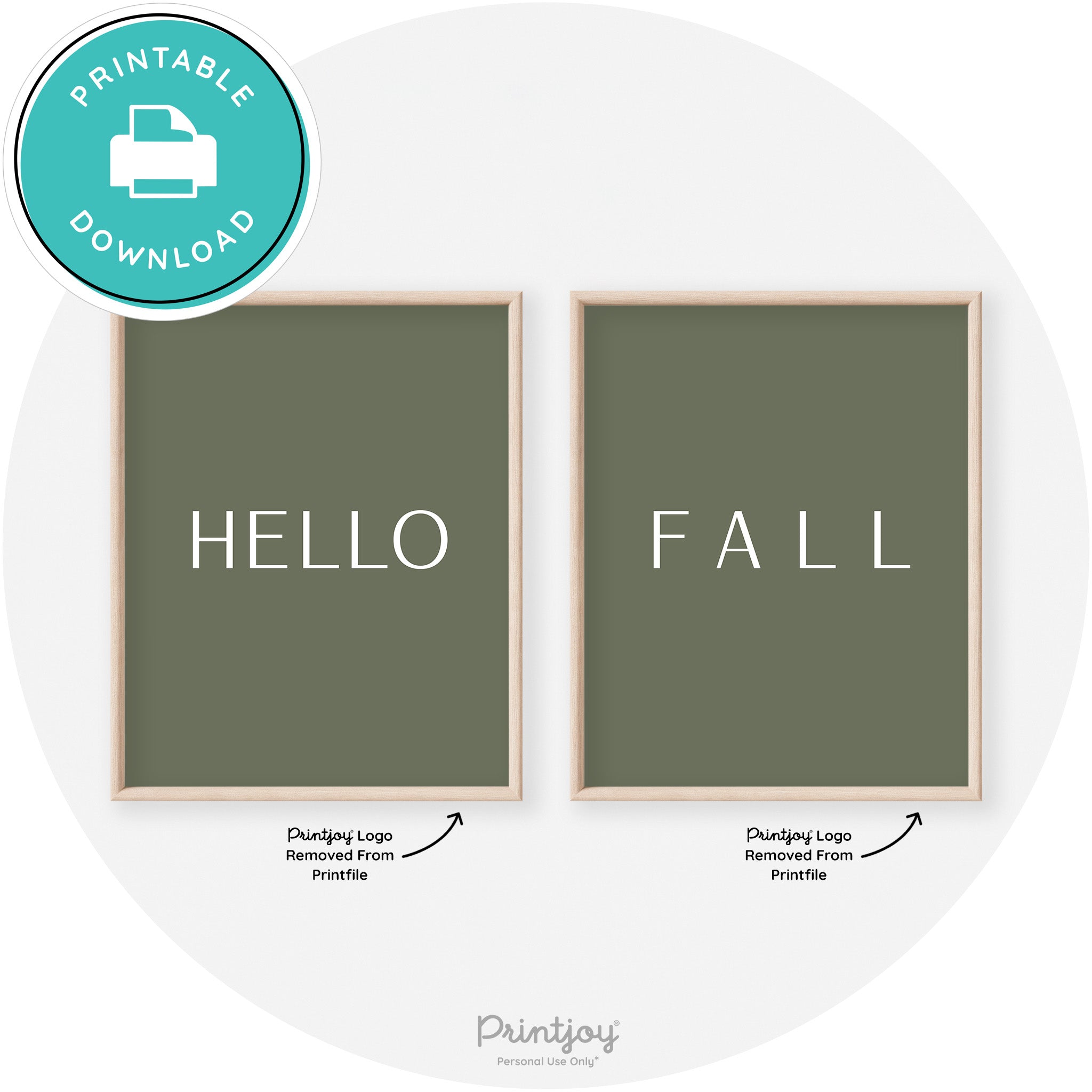 Hello Fall Set Of 2 Modern Transitional Wall Art Decor Free Printable - Printjoy