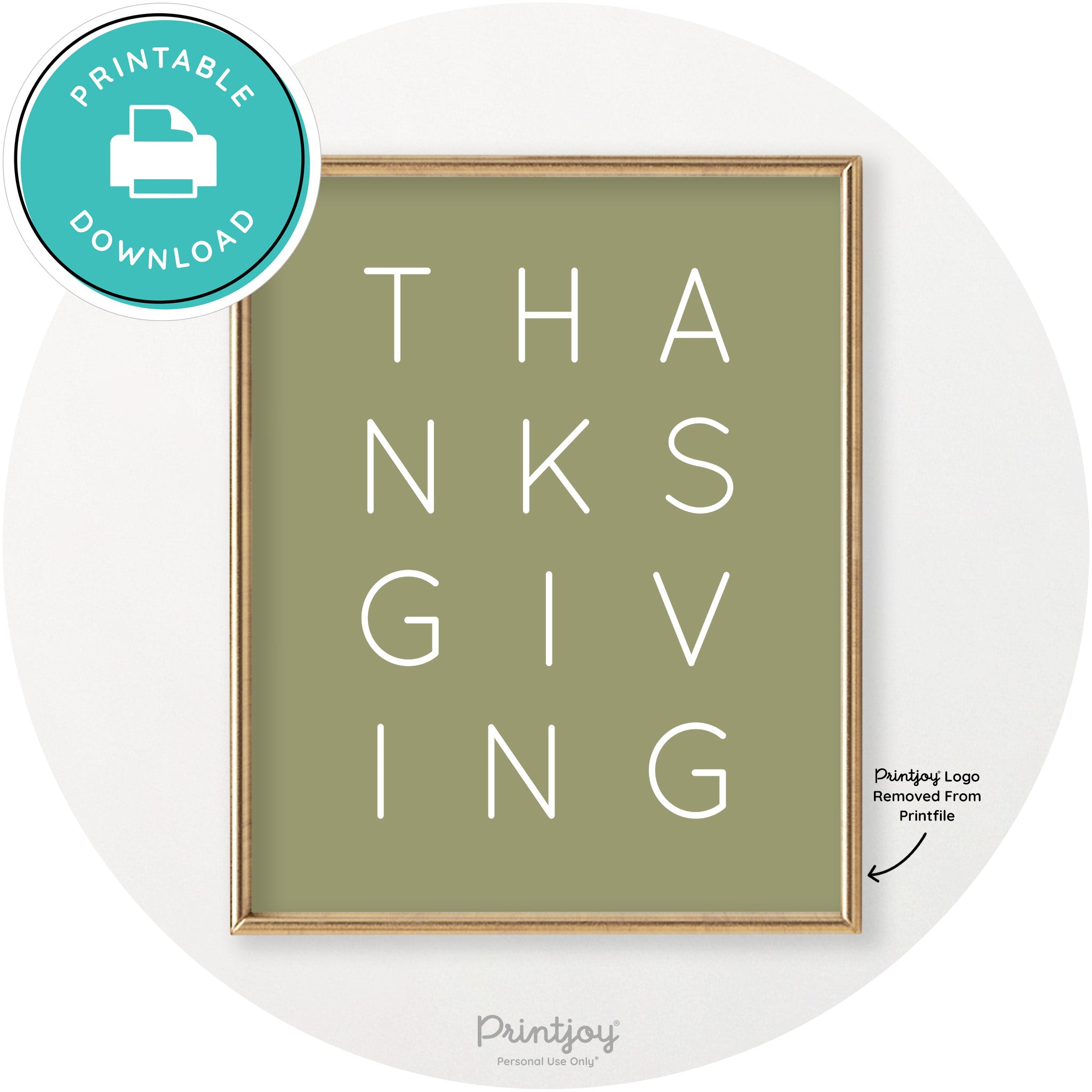 Thanksgiving Cute Typography Modern Chic Wall Art Printable - Printjoy