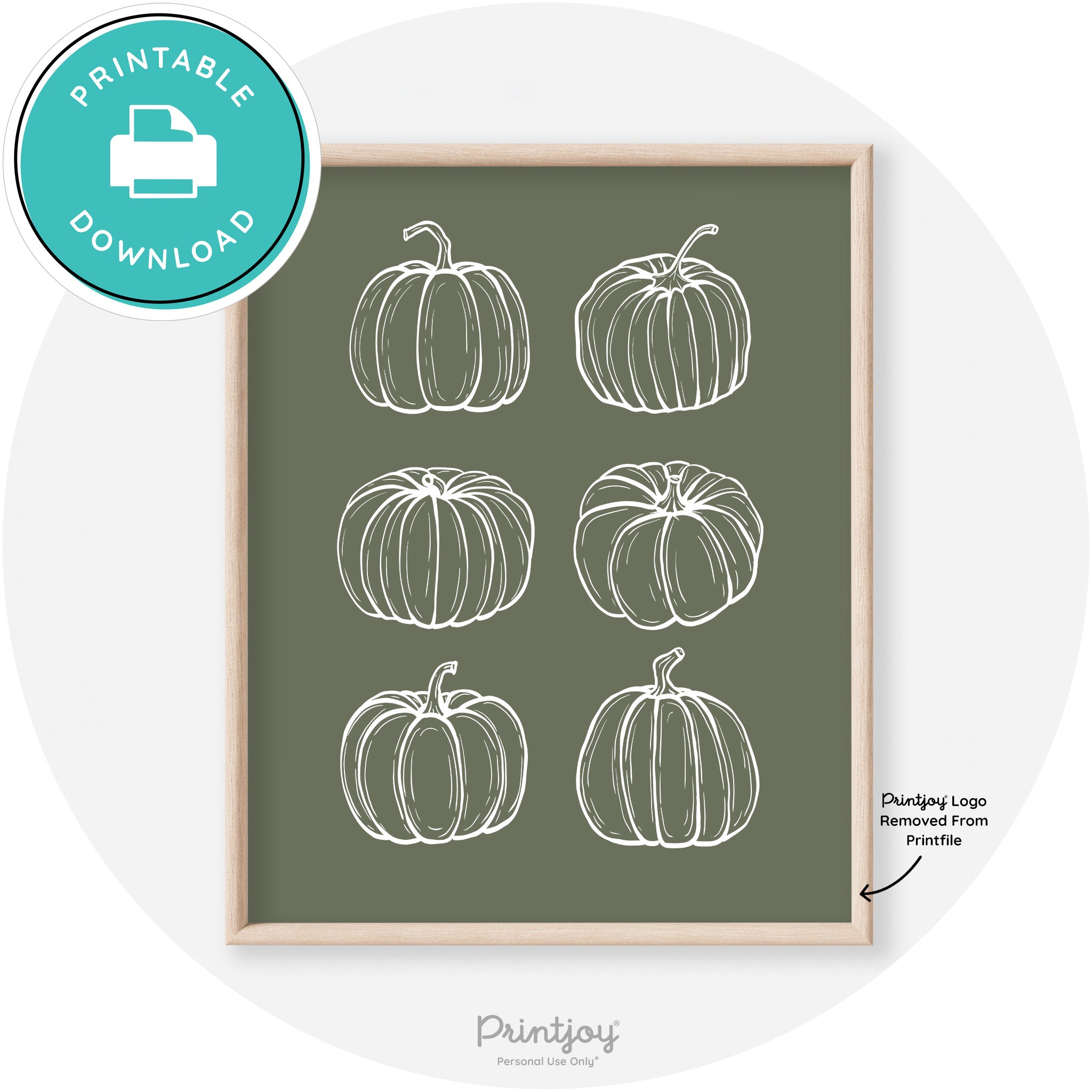 Fall Pumpkin Drawings Transitional Decor Wall Art Free Printable - Printjoy