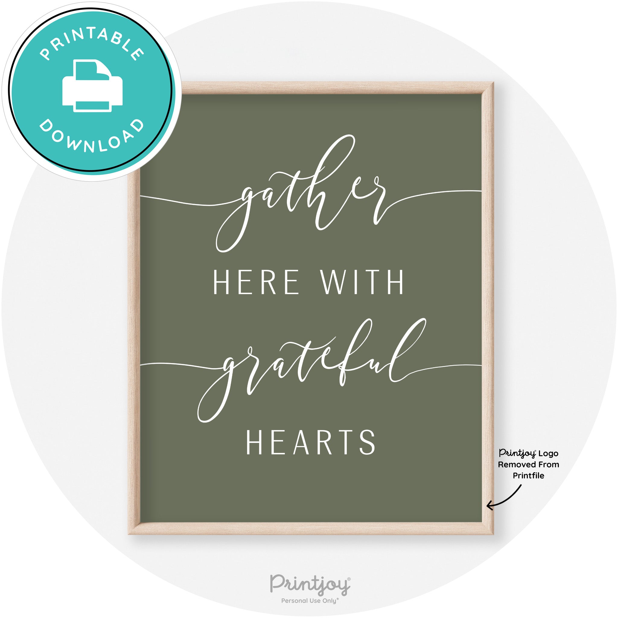 Gather Here Grateful Hearts Thanksgiving Transitional Art Free Printable - Printjoy