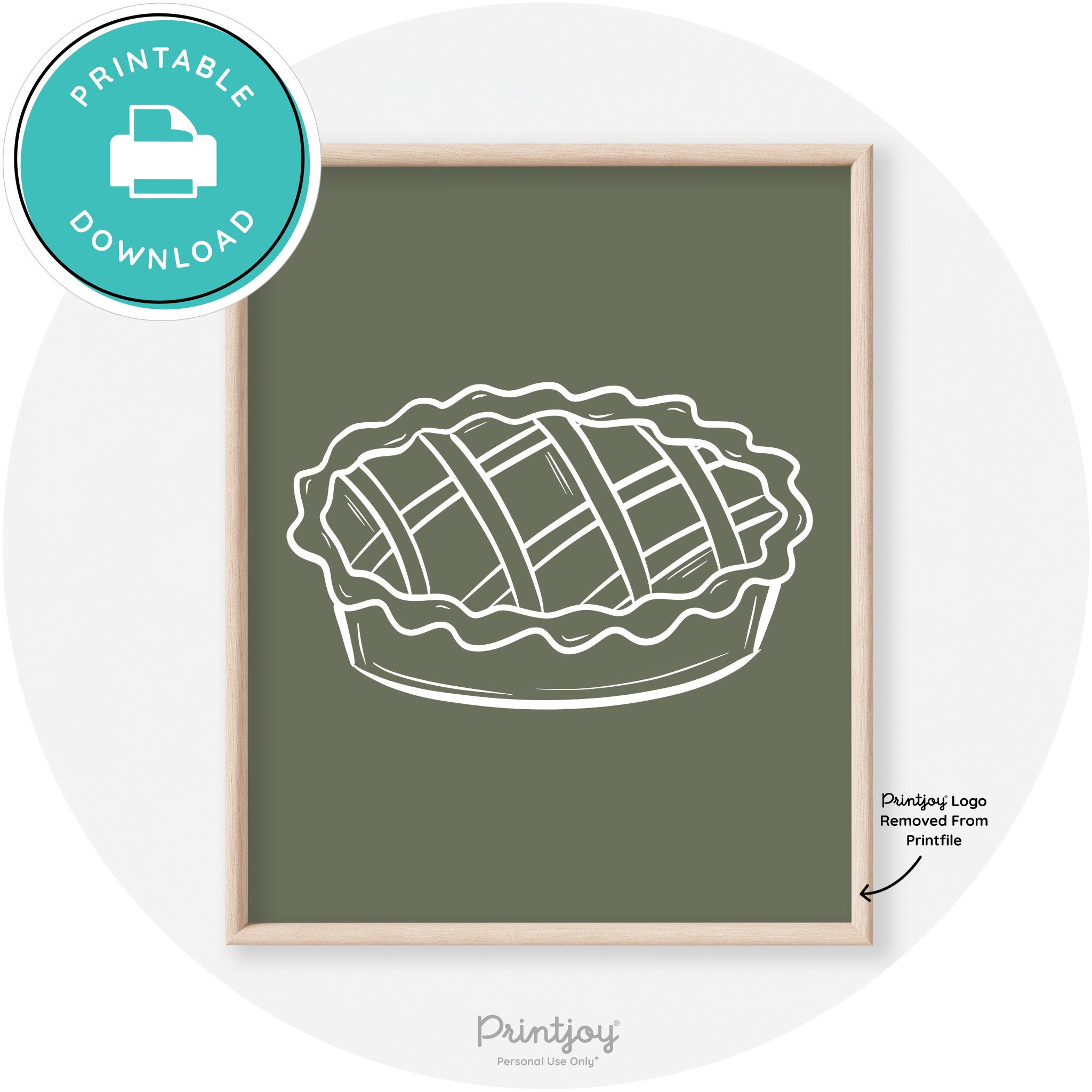 Pie Drawing Thanksgiving Modern Transitional Wall Art Free Printable - Printjoy