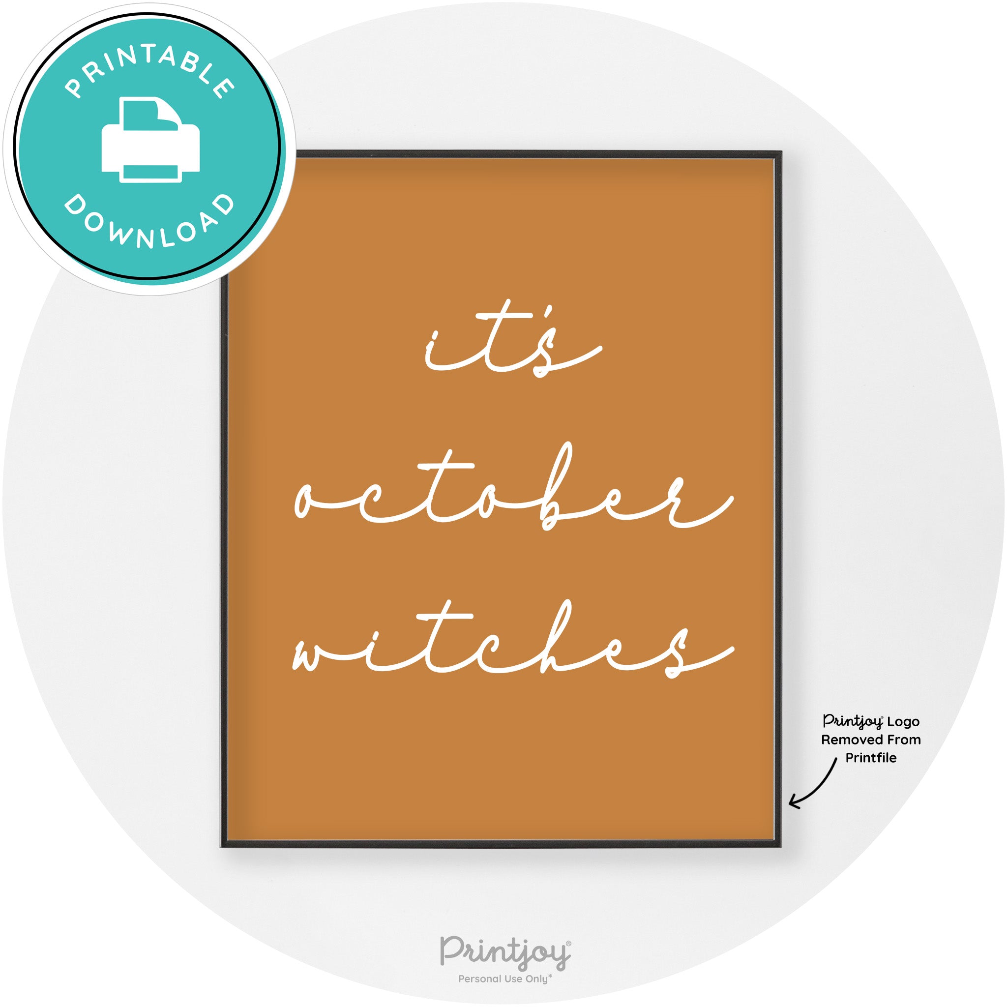 It's October Witches Funny Halloween Chic Wall Art Free Printable - Printjoy