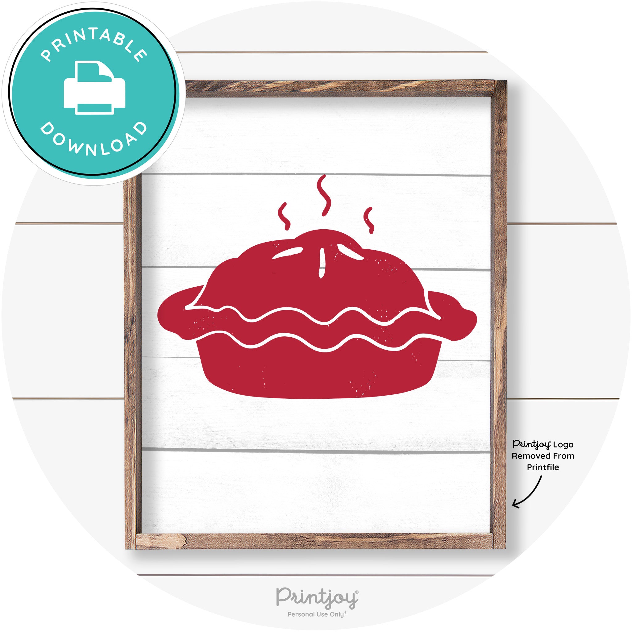 Pie Thanksgiving Desert Cute Farmhouse Wall Art Decor Free Printable - Printjoy