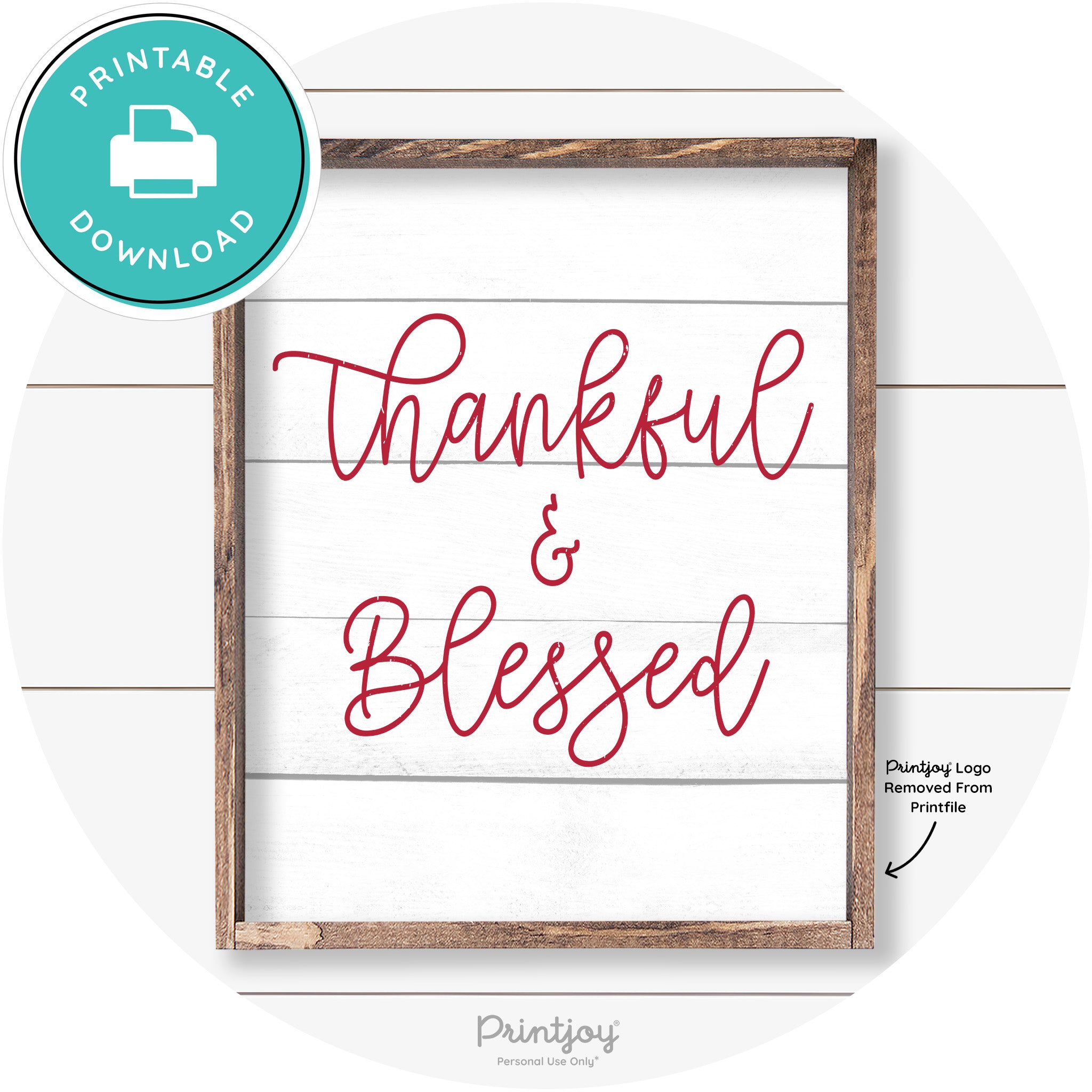 Thankful And Blessed Thanksgiving Farmhouse Wall Art Free Printable - Printjoy