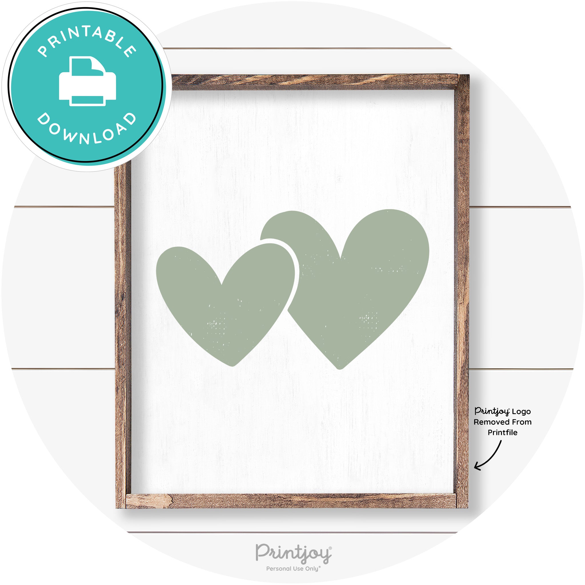 Heart Silhouettes Cute Couples Farmhouse Wall Art Free Printable