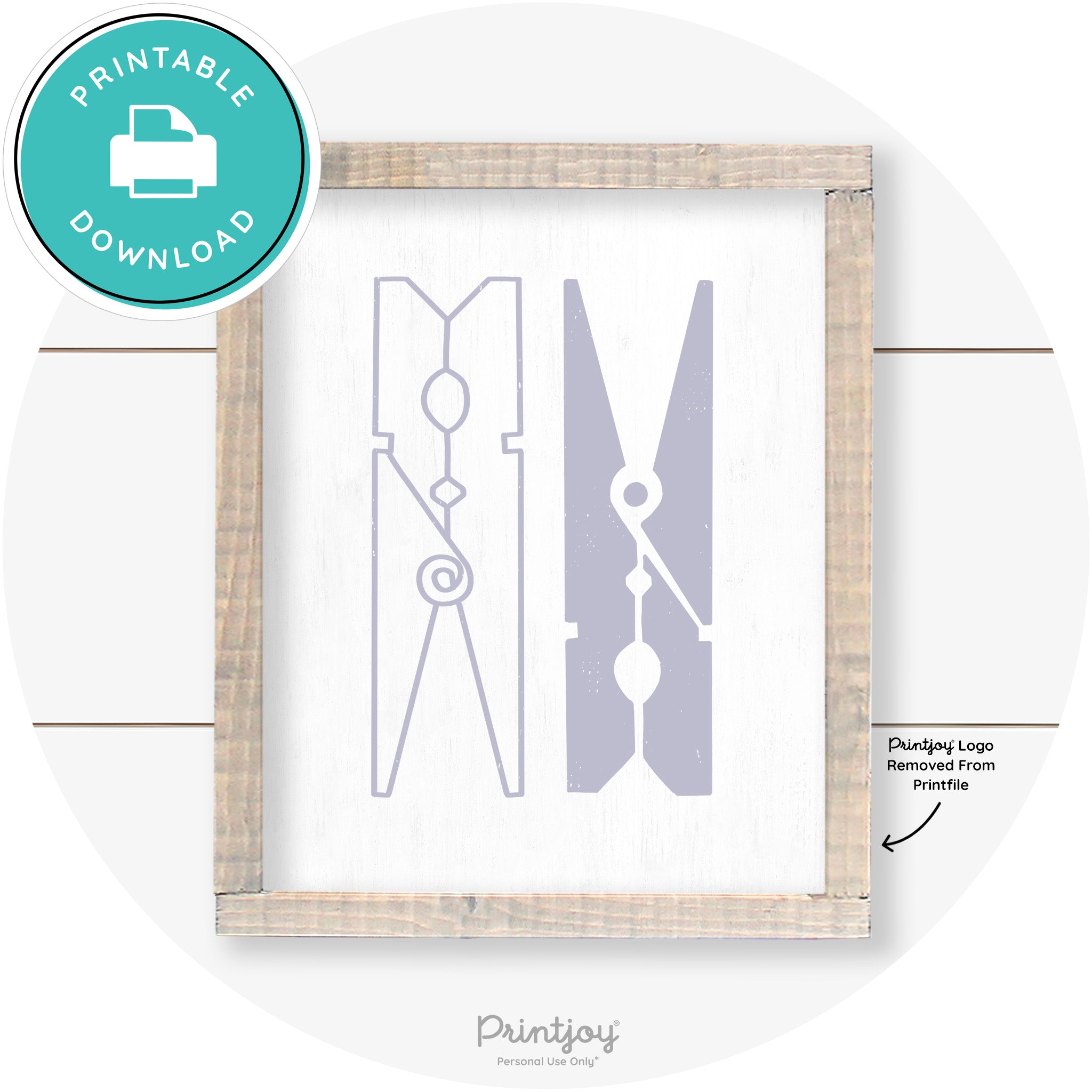 Clothespins Cute Laundry Room Farmhouse Wall Art Free Printable - Printjoy