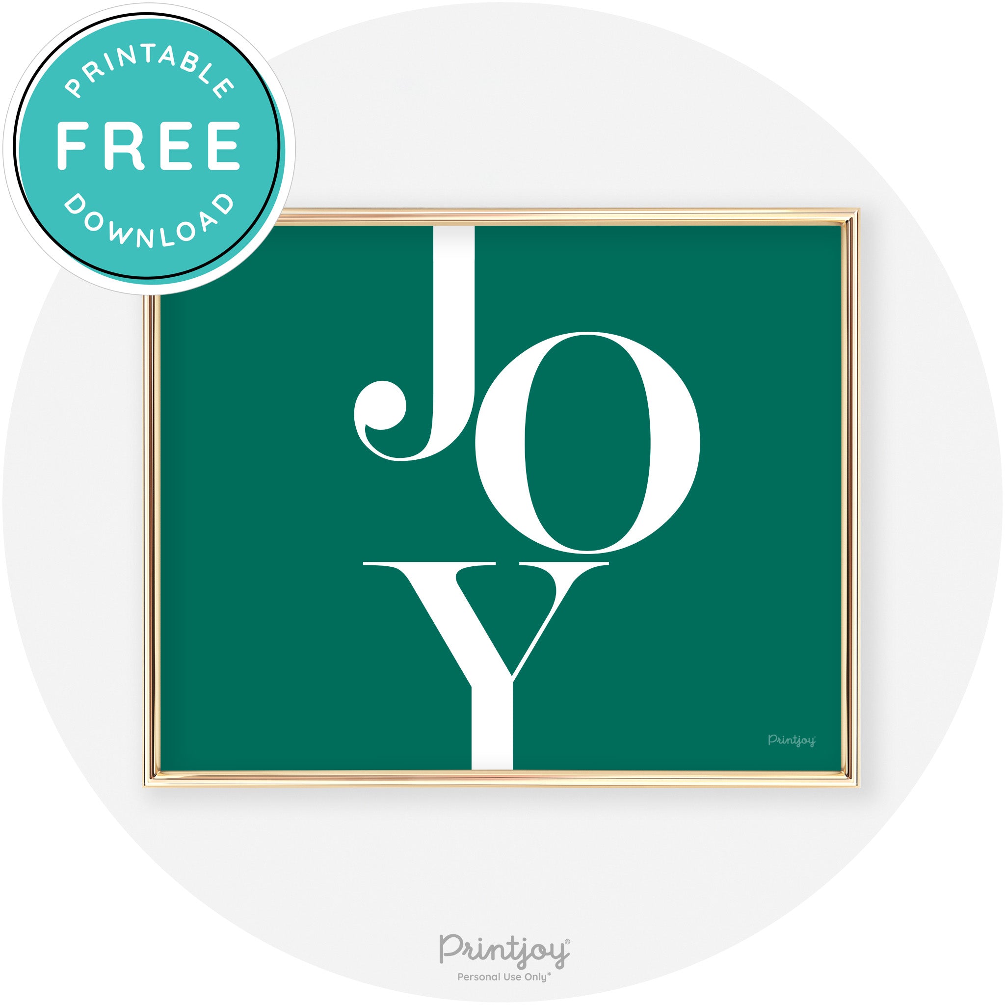 Joy Typography Cute Simple Modern Wall Art Decor Free Printable - Printjoy