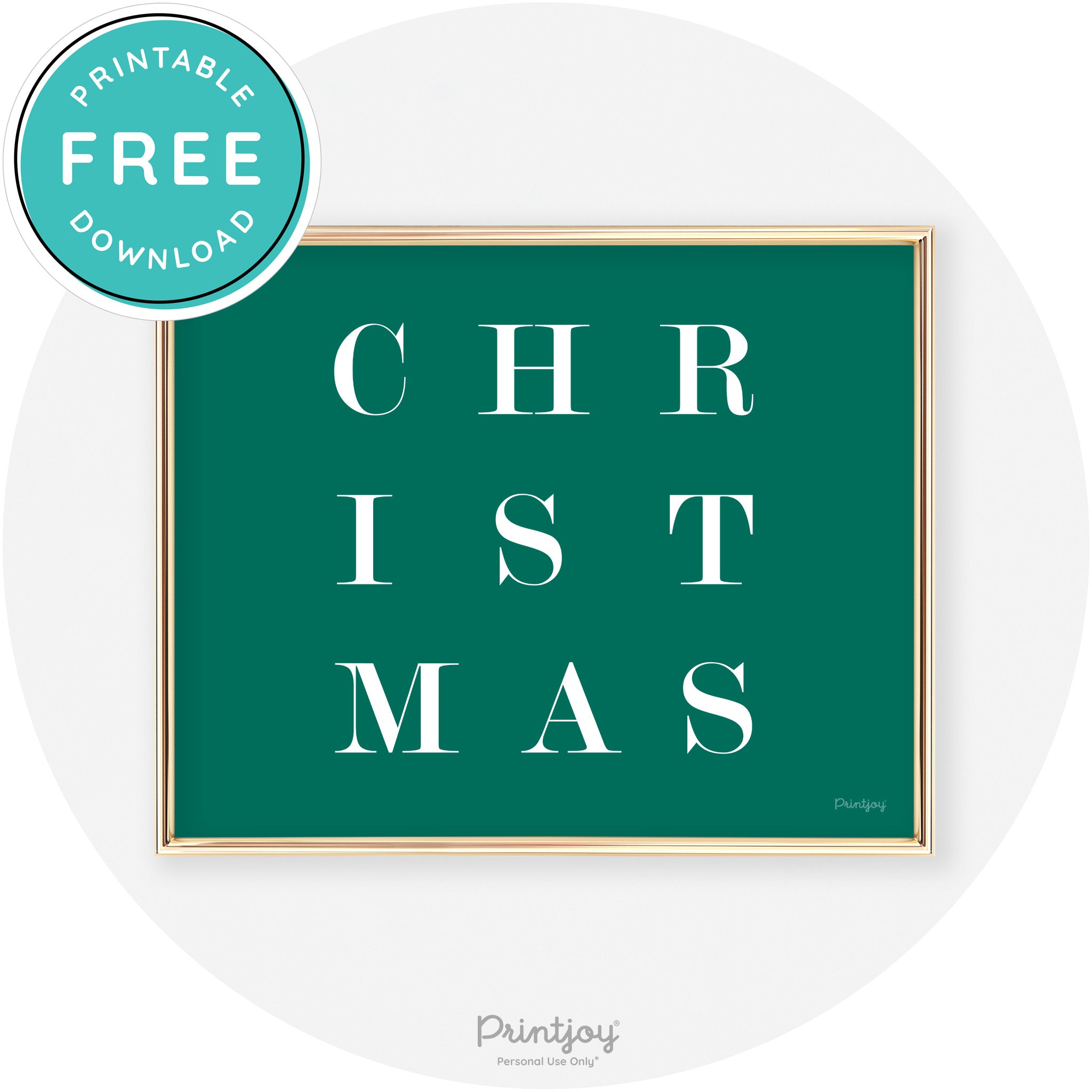 Christmas Typography Cute Modern Chic Decor Wall Art Free Printable - Printjoy