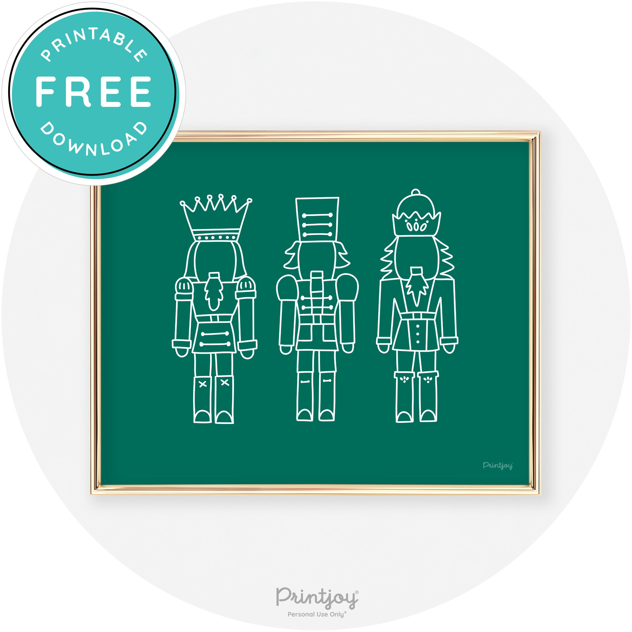 Nutcrackers Line Art Cute Modern Chic Wall Art Decor Free Printable - Printjoy