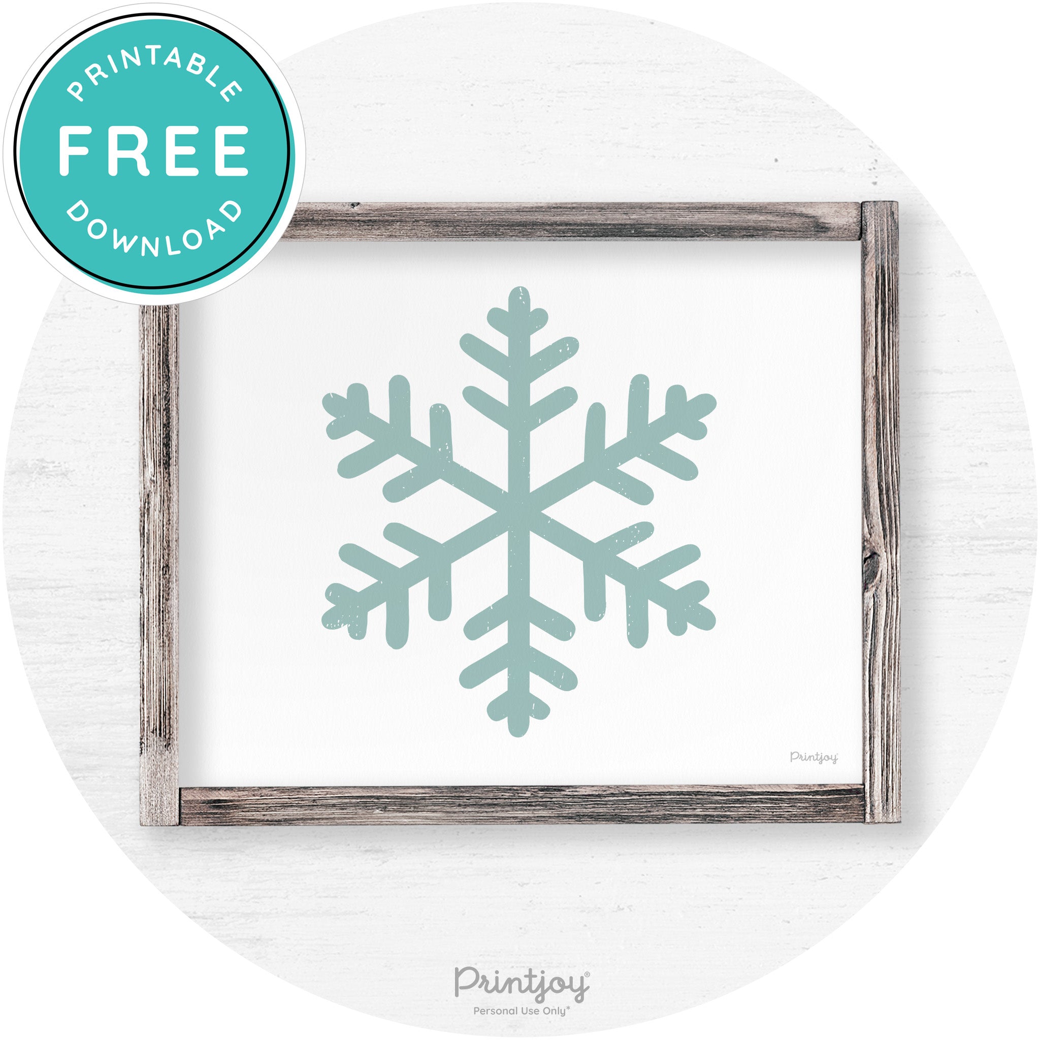 Snowflake Silhouette Winter Farmhouse Wall Art Decor Free Printable - Printjoy