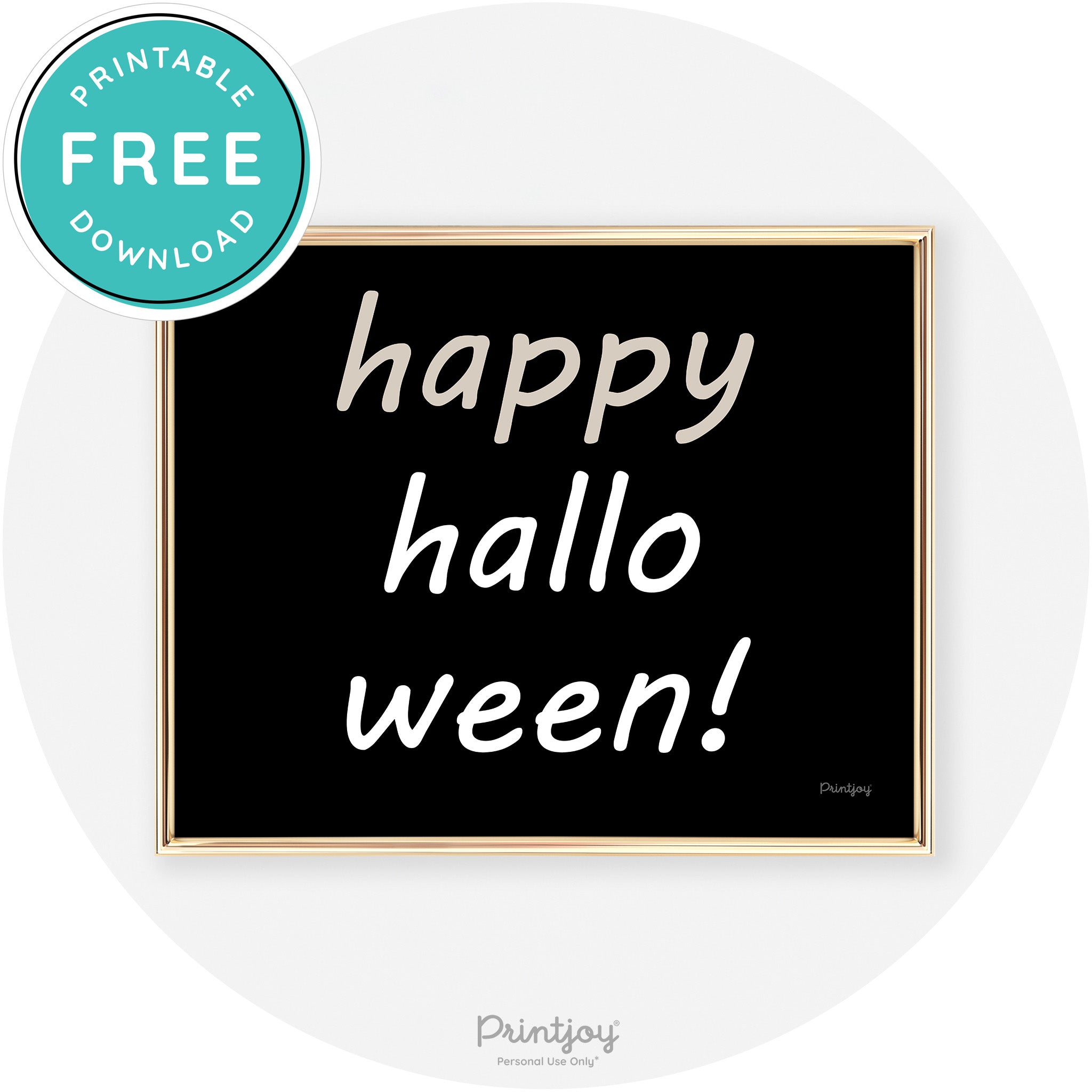 Happy Halloween Fun Cute Chic Halloween Wall Art Free Printable - Printjoy