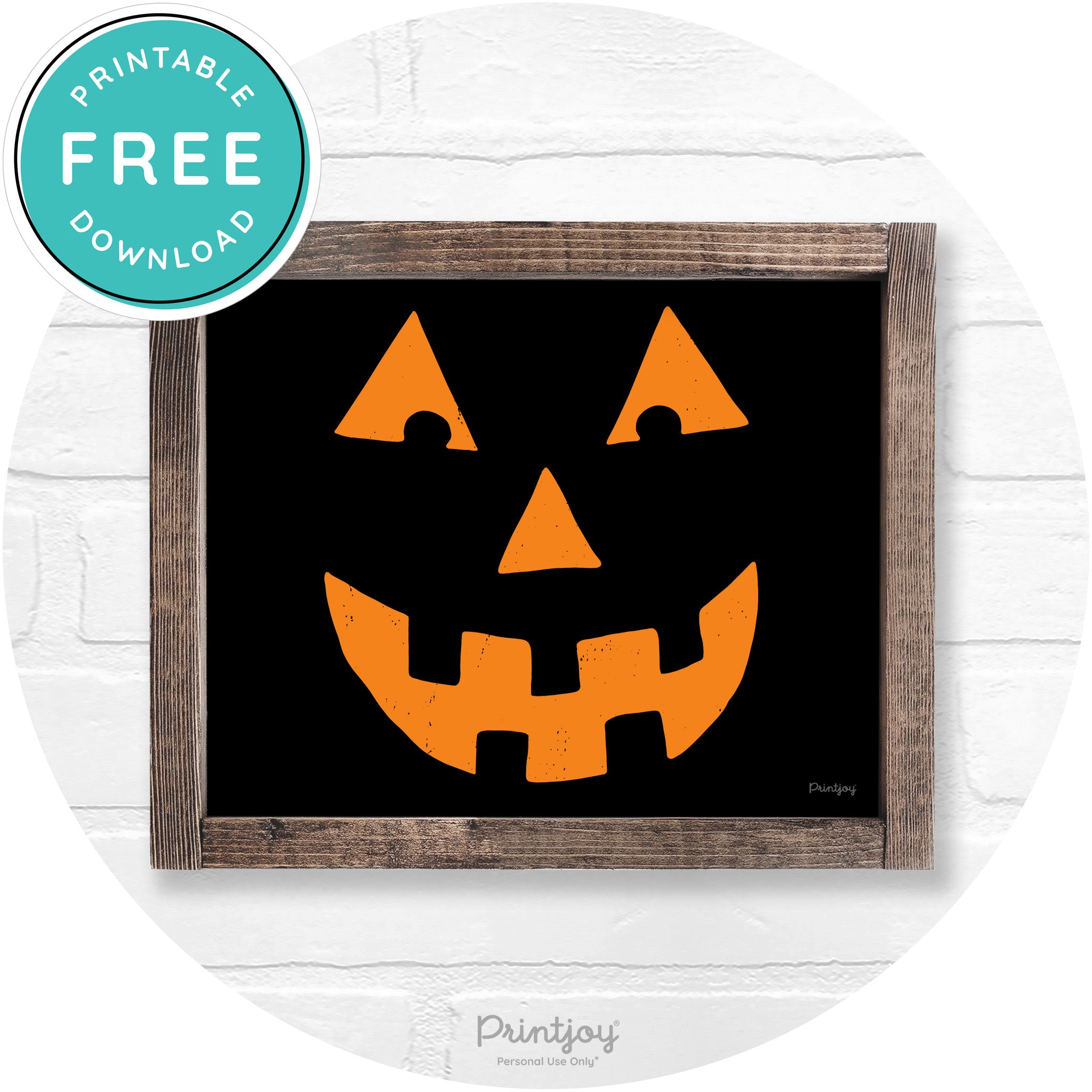 Jack O Lantern Halloween Rustic Farmhouse Wall Art Free Printable - Printjoy