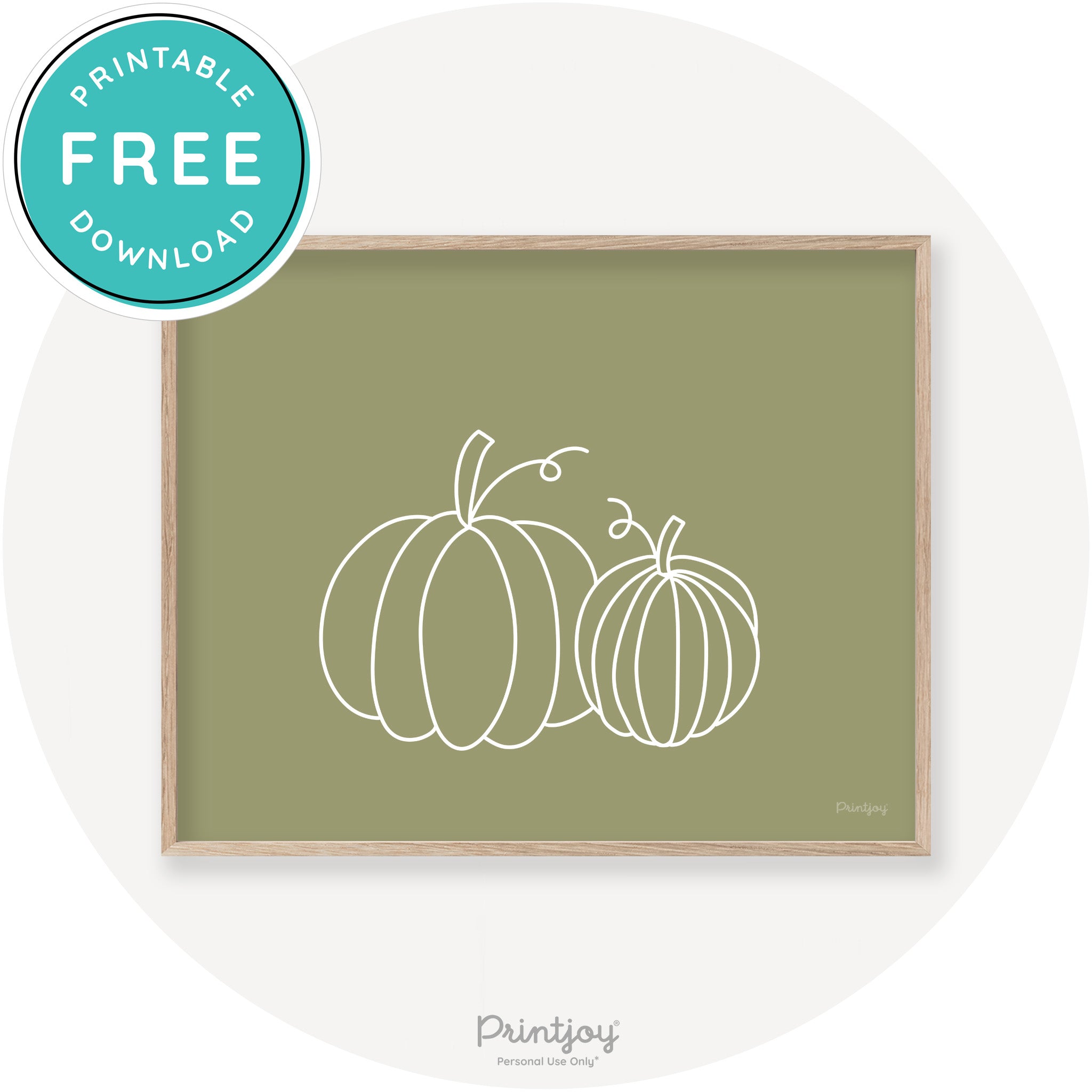 Pumpkin Pair Line Art Cute Fall Modern Chic Wall Art Printable - Printjoy
