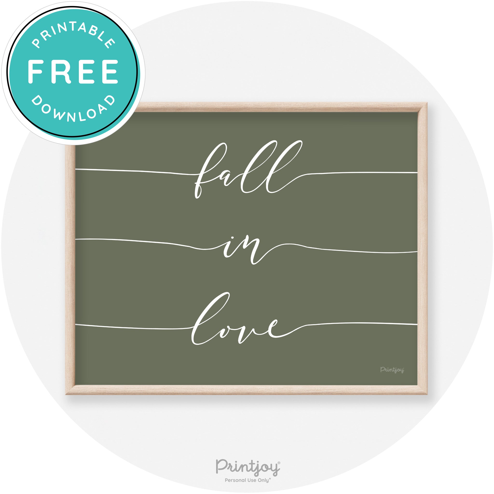 Fall In Love Autumn Modern Transitional Wall Art Decor Free Printable - Printjoy