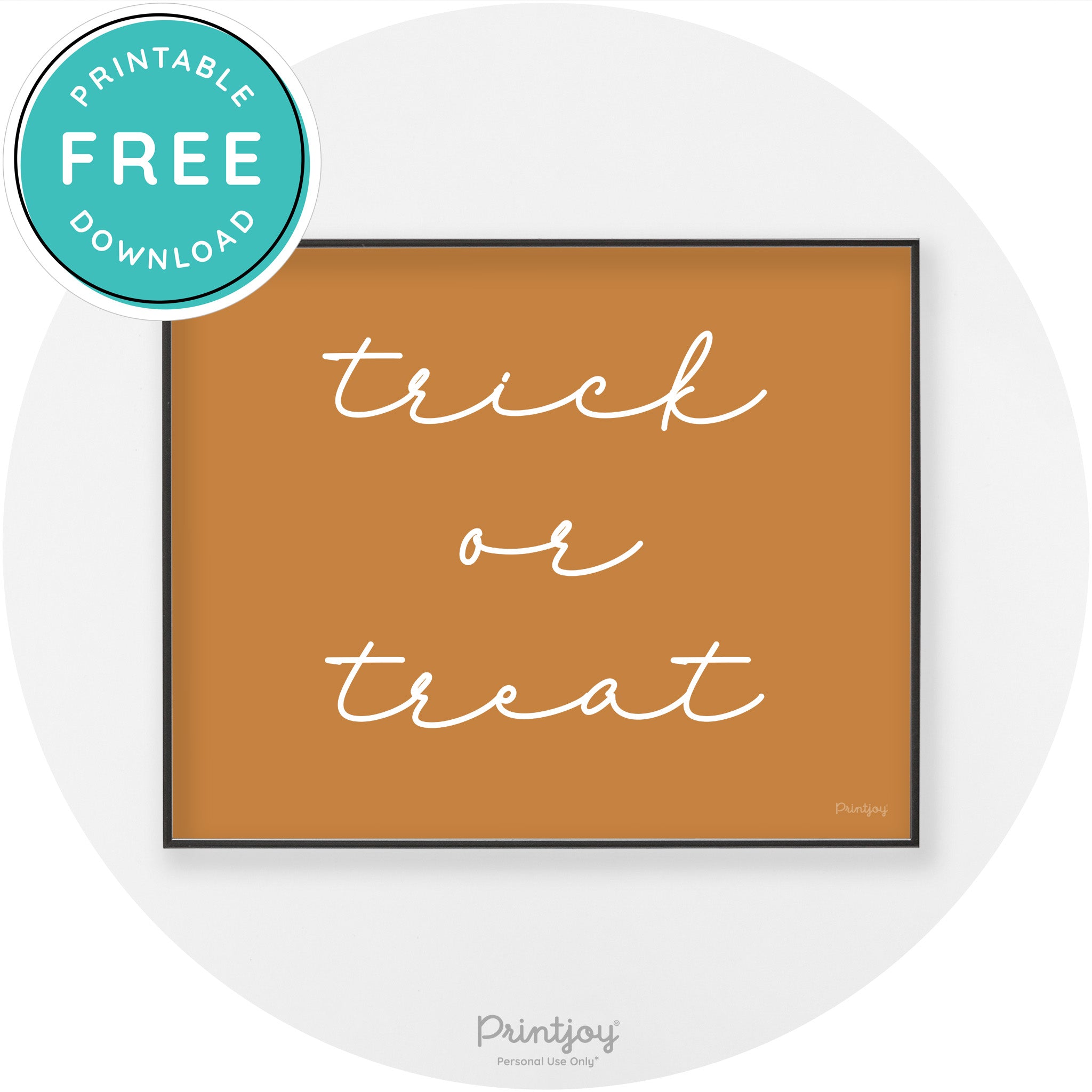 Halloween Cute Trick Or Treat Modern Chic Wall Art Printable - Printjoy