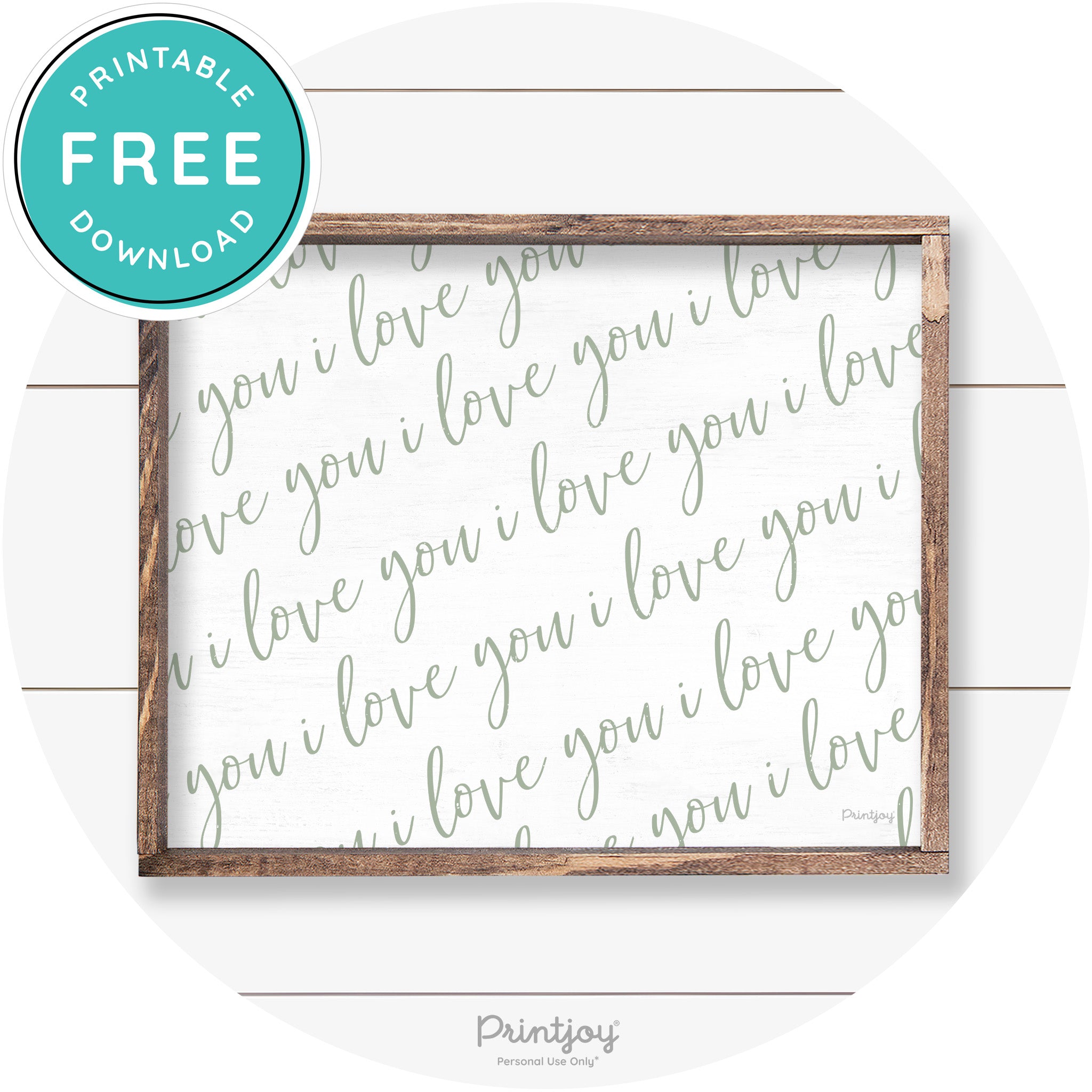 I Love You Pattern Cute Couples Farmhouse Wall Art Free Printable - Printjoy