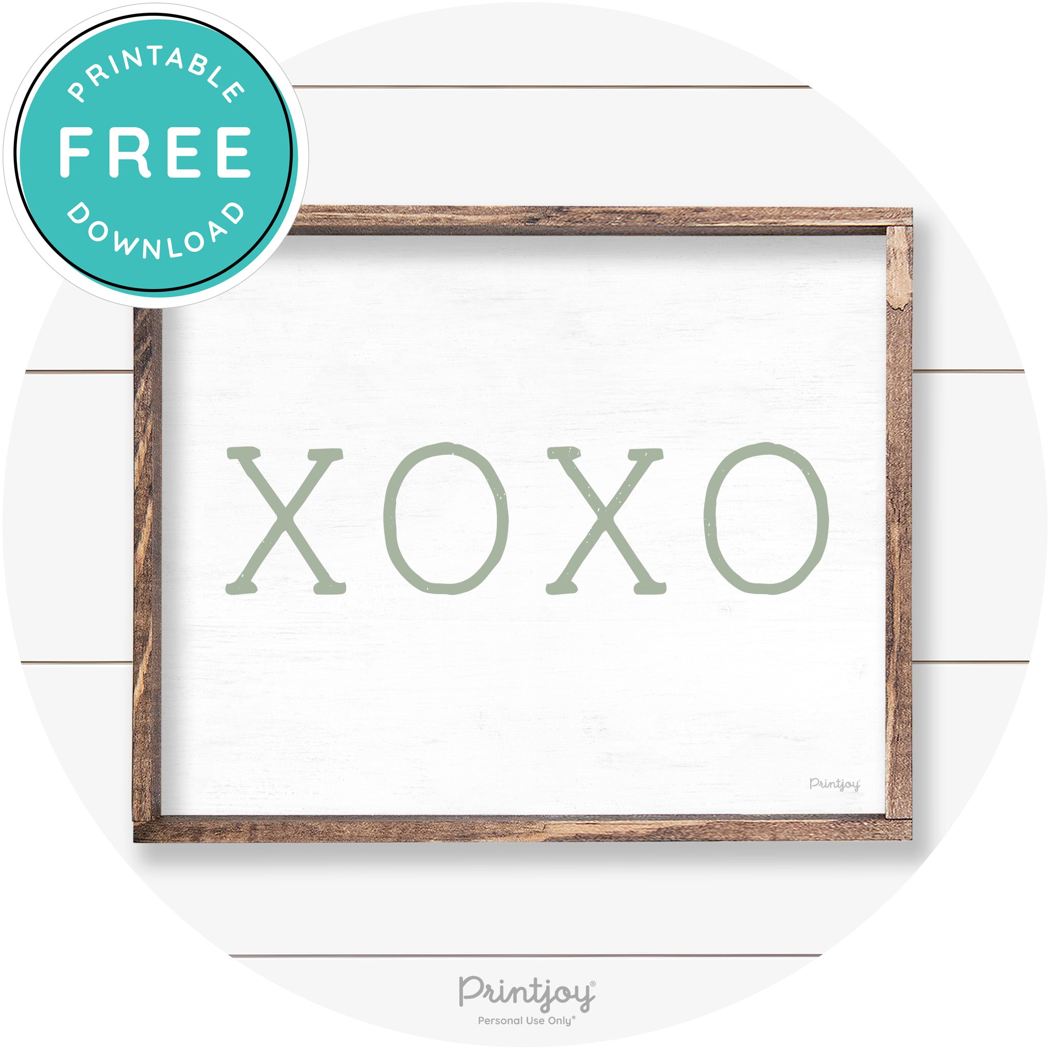 Xoxo Cute Couples Love Modern Farmhouse Wall Art Free Printable