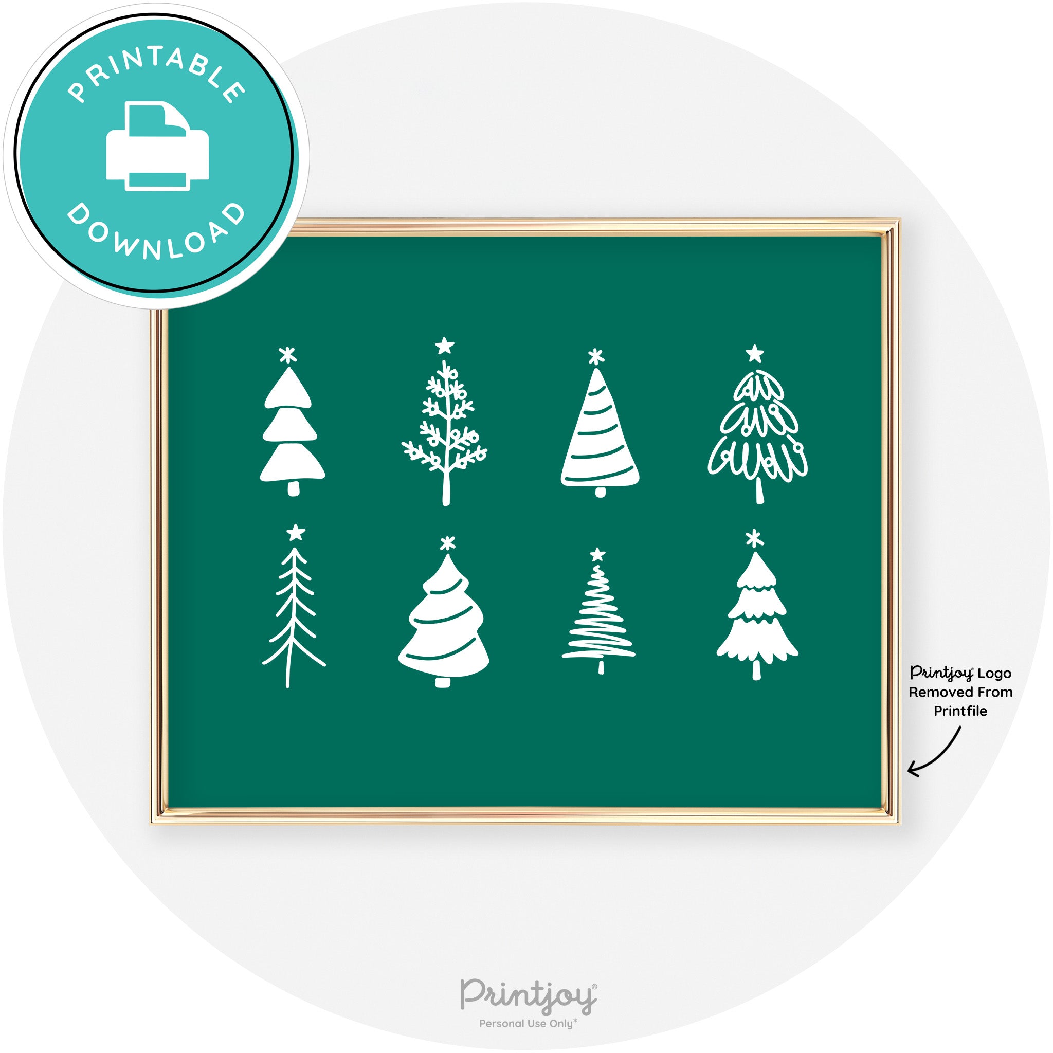 Christmas Trees Cute Modern Chic Wall Art Decor Free Printable - Printjoy