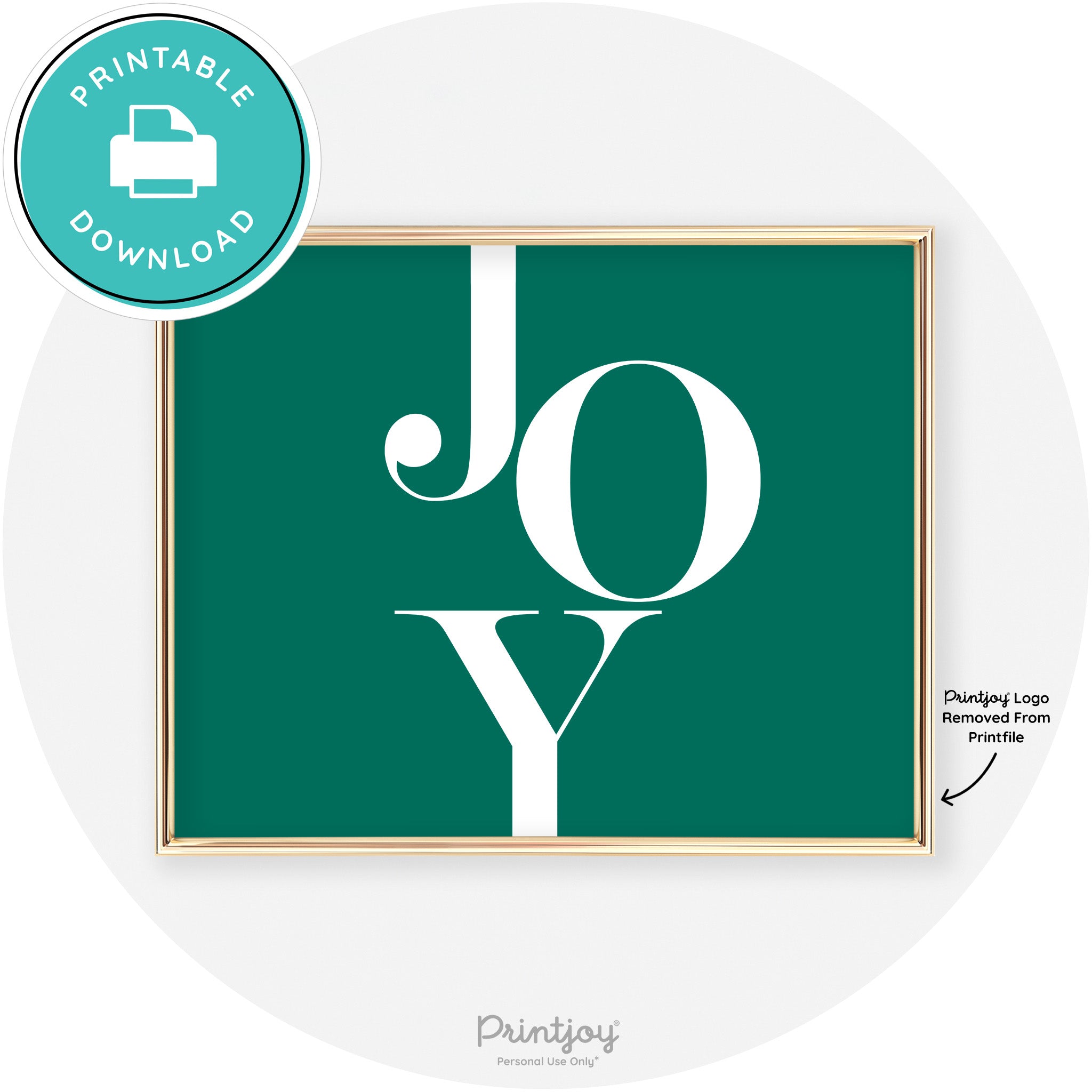 Joy Typography Cute Simple Modern Wall Art Decor Free Printable - Printjoy