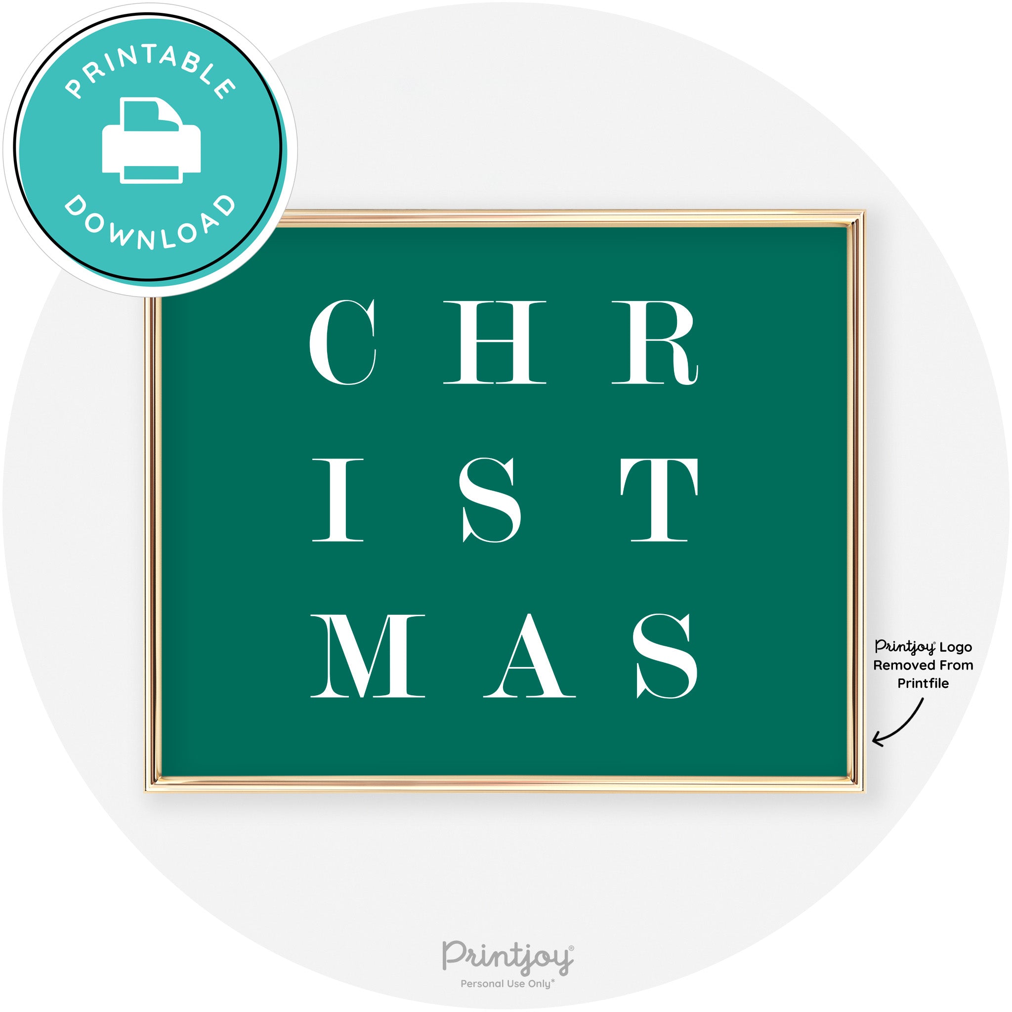 Christmas Typography Cute Modern Chic Decor Wall Art Free Printable - Printjoy