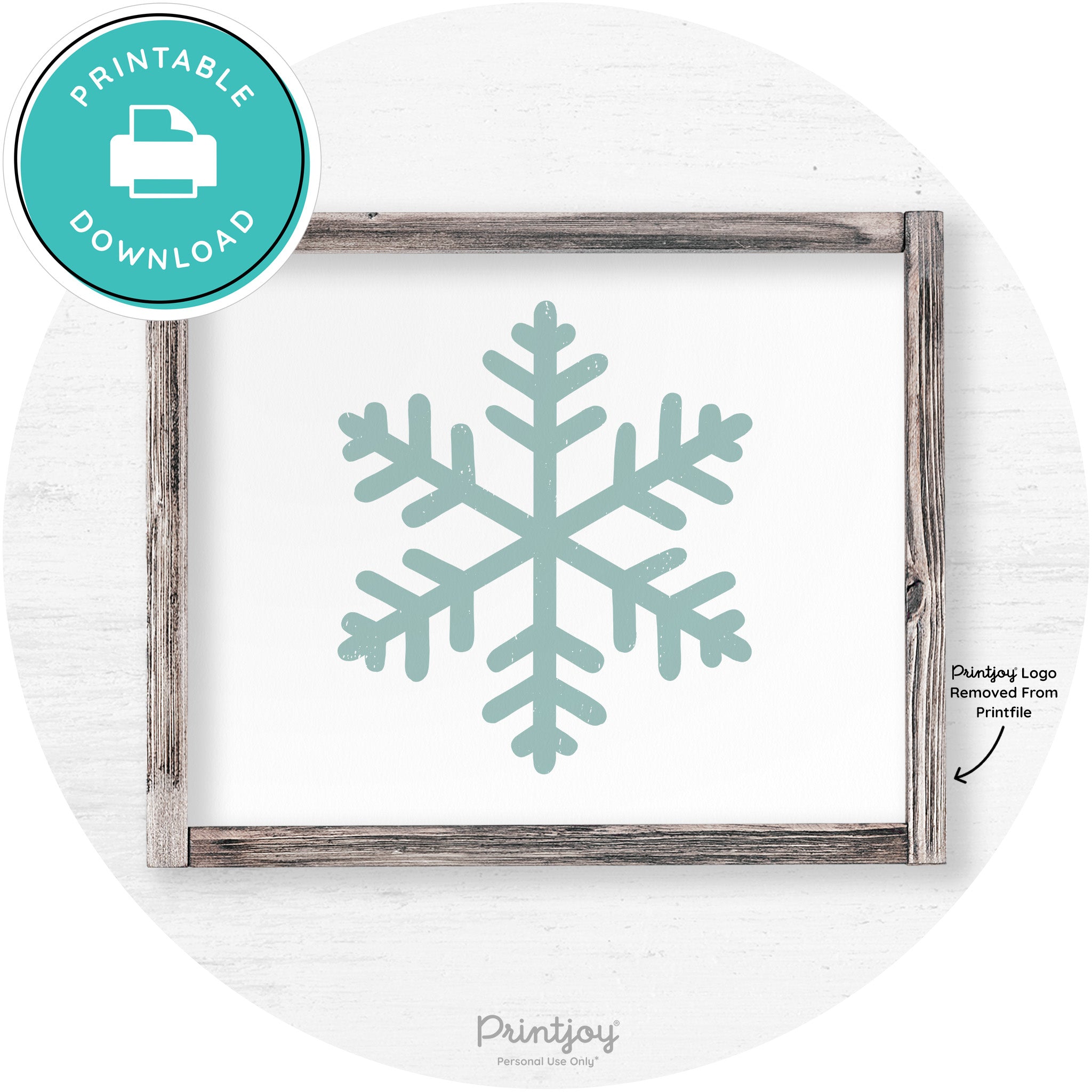 Snowflake Silhouette Winter Farmhouse Wall Art Decor Free Printable - Printjoy