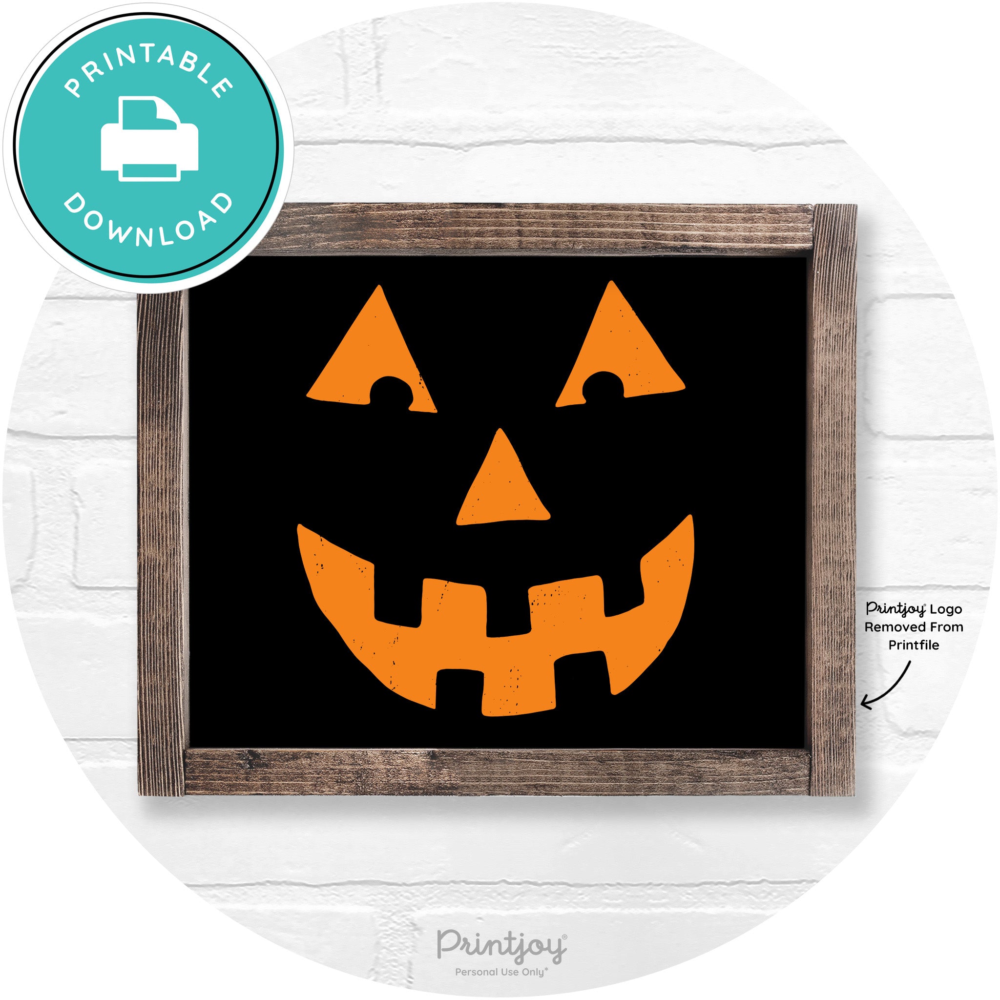 Jack O Lantern Halloween Rustic Farmhouse Wall Art Free Printable - Printjoy