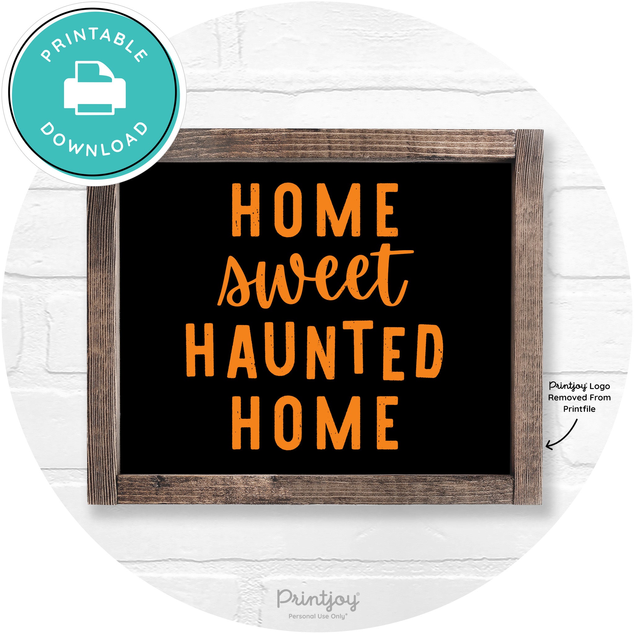 Home Sweet Haunted Home Rustic Halloween Wall Art Free Printable - Printjoy
