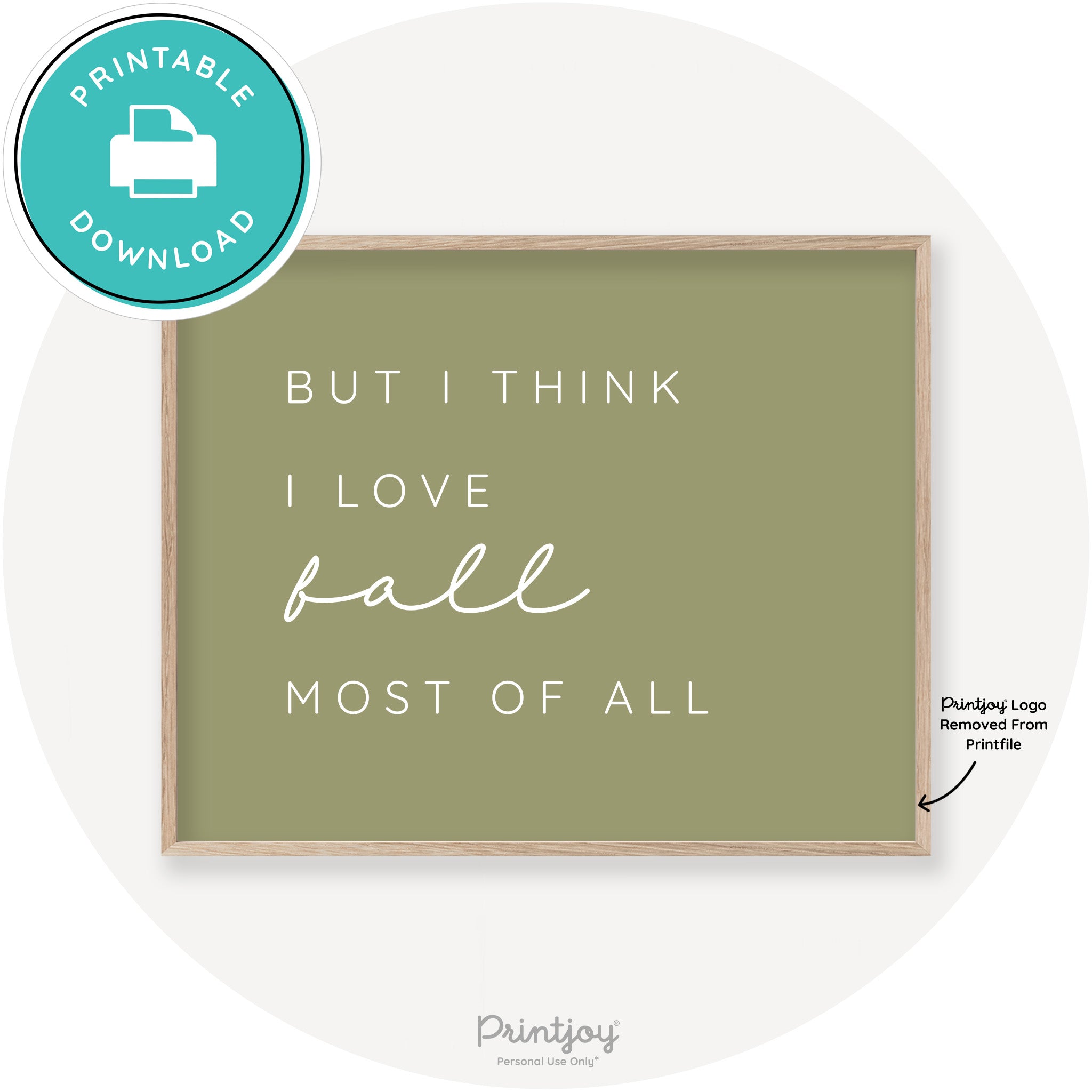 Love Fall Most Of All Cute Modern Chic Decor Wall Art Printable - Printjoy