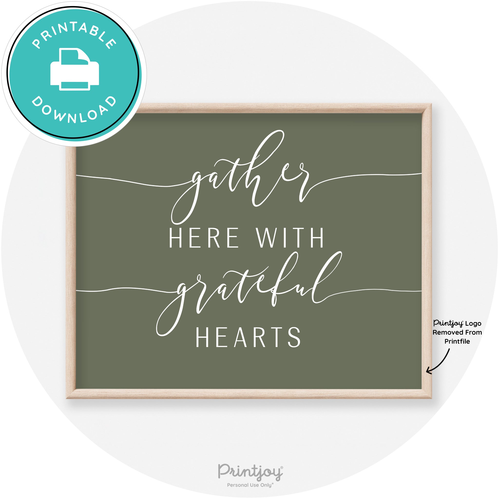 Gather Here Grateful Hearts Thanksgiving Transitional Art Free Printable - Printjoy