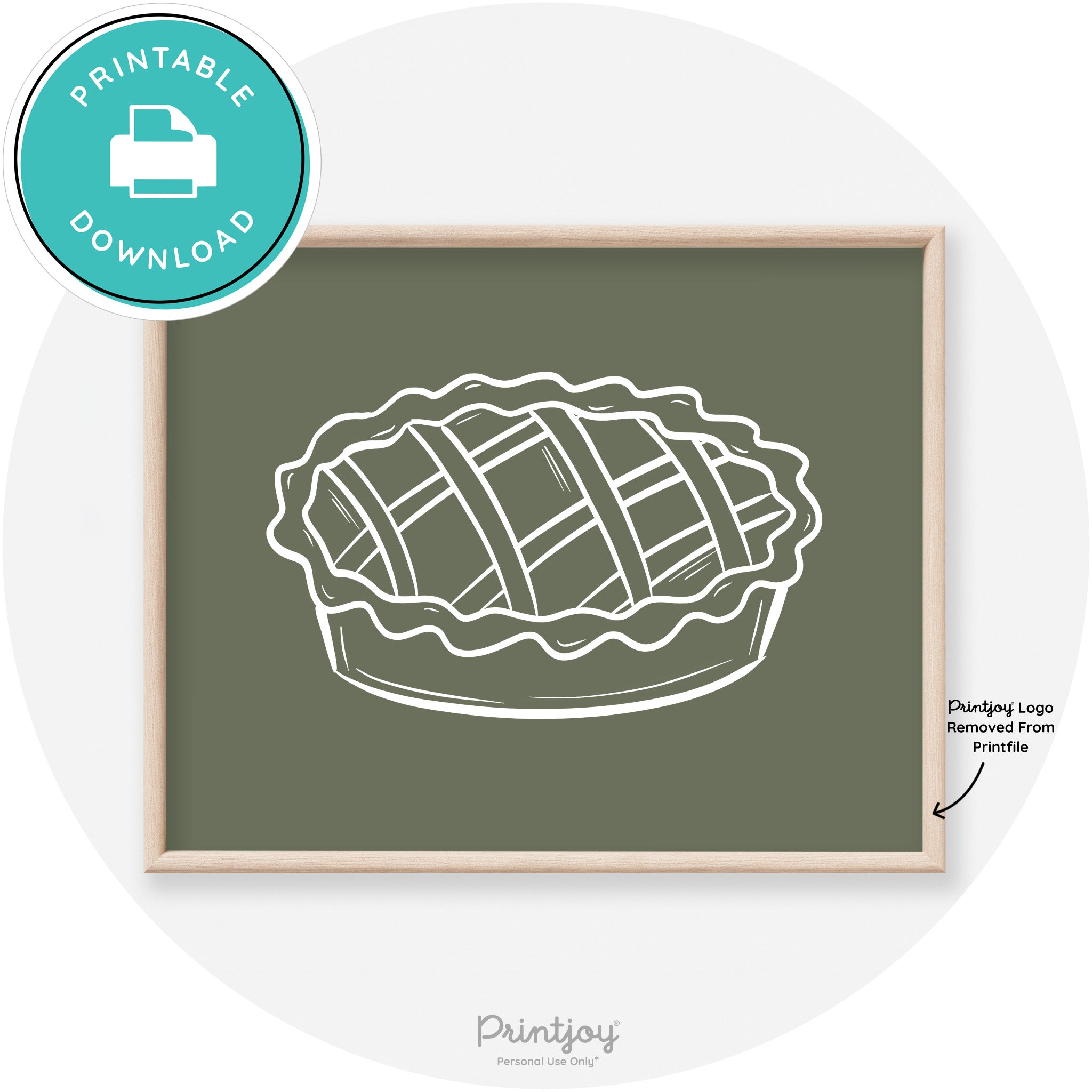 Pie Drawing Thanksgiving Modern Transitional Wall Art Free Printable - Printjoy