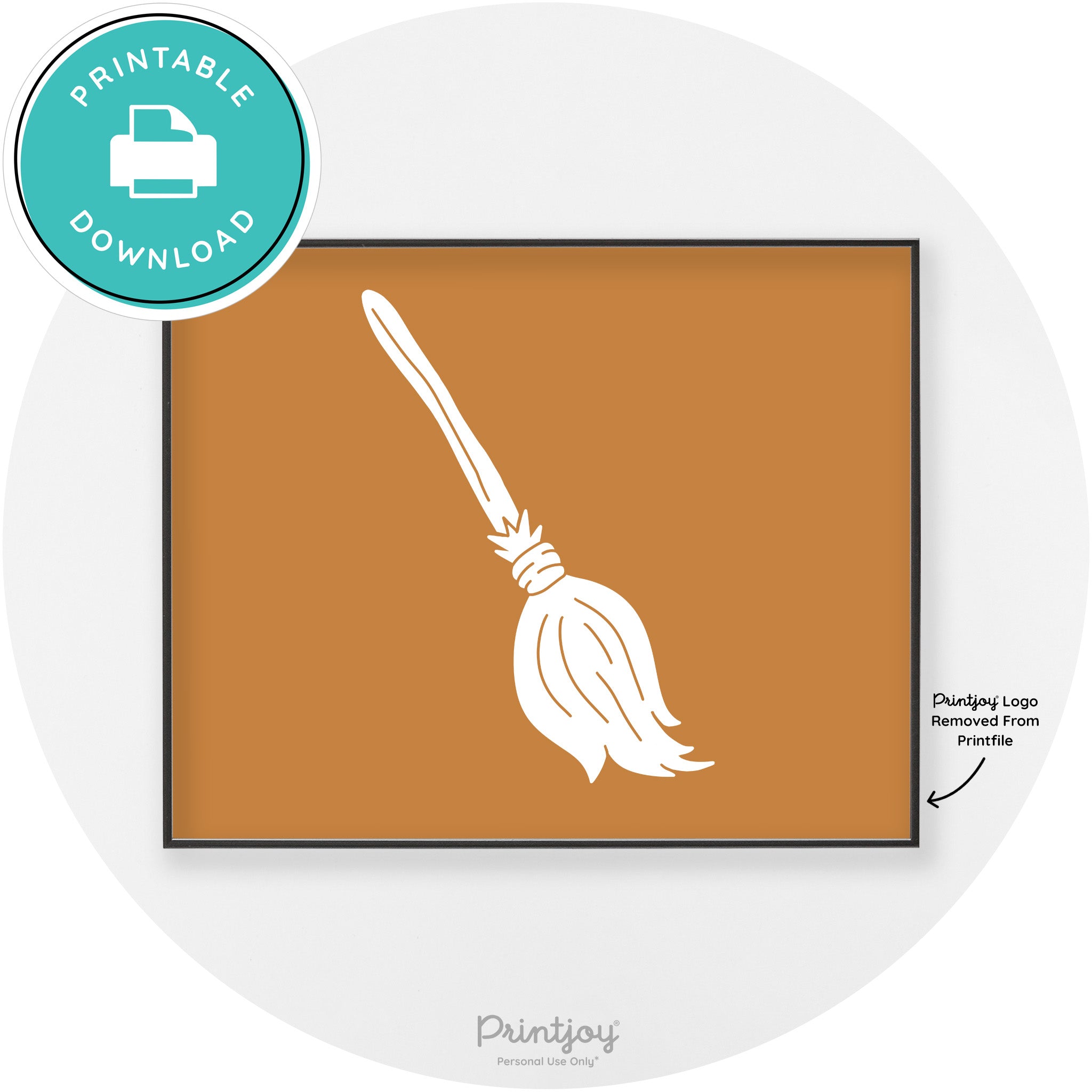 Witches Broom Halloween Cute Modern Chic Wall Art Free Printable - Printjoy