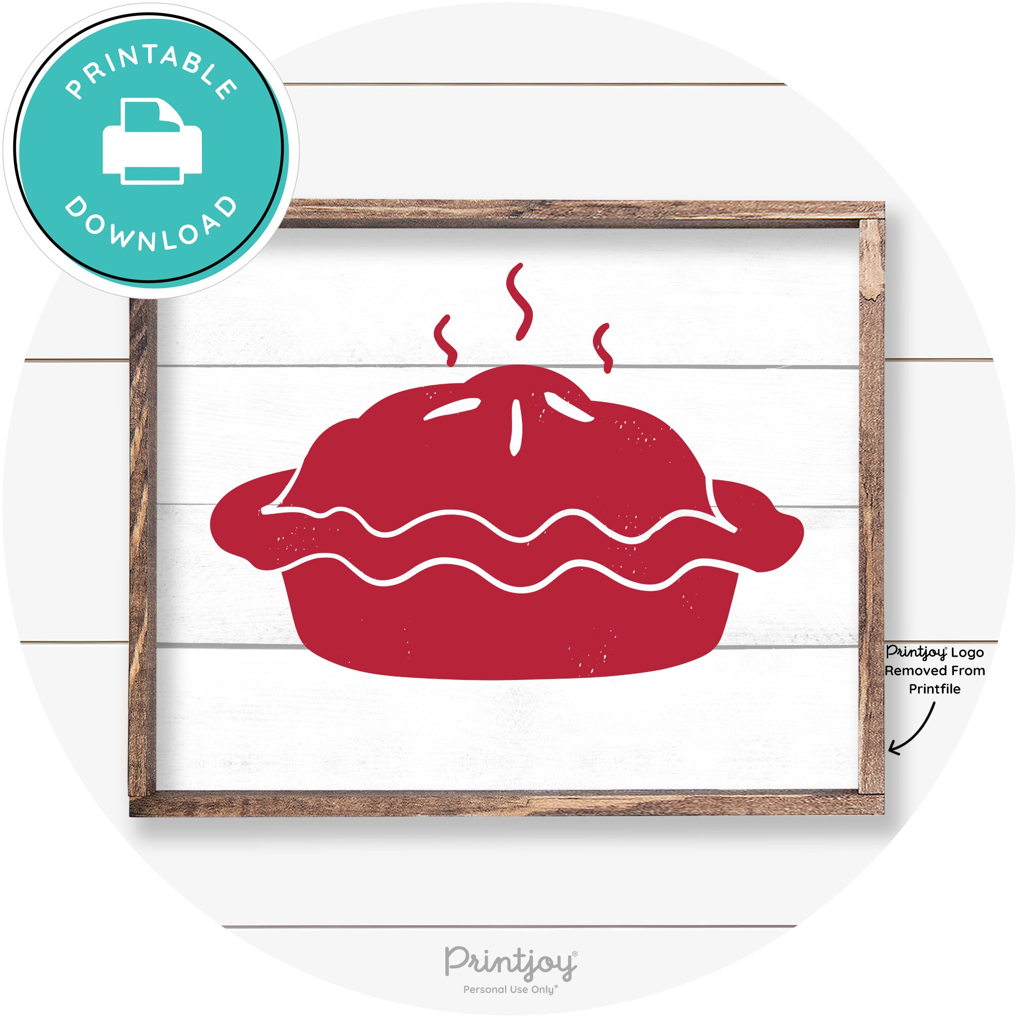 Pie Thanksgiving Desert Cute Farmhouse Wall Art Decor Free Printable - Printjoy