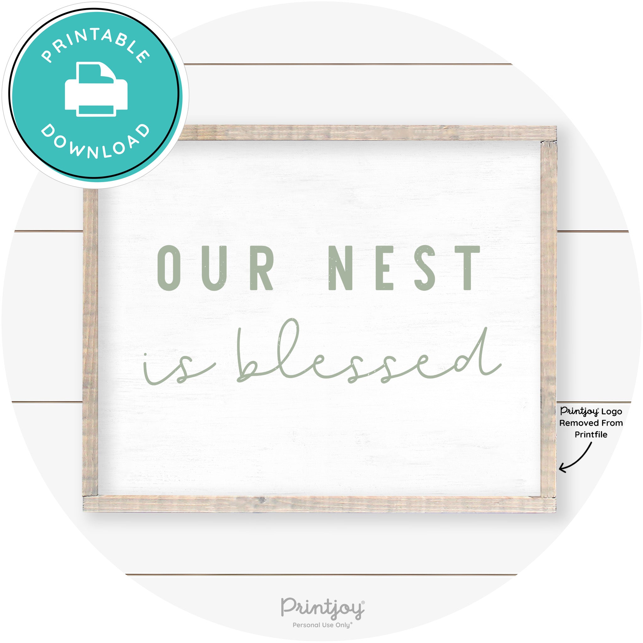 Our Nest Is Blessed Farmhouse Living Room Wall Art Free Printable - Printjoy