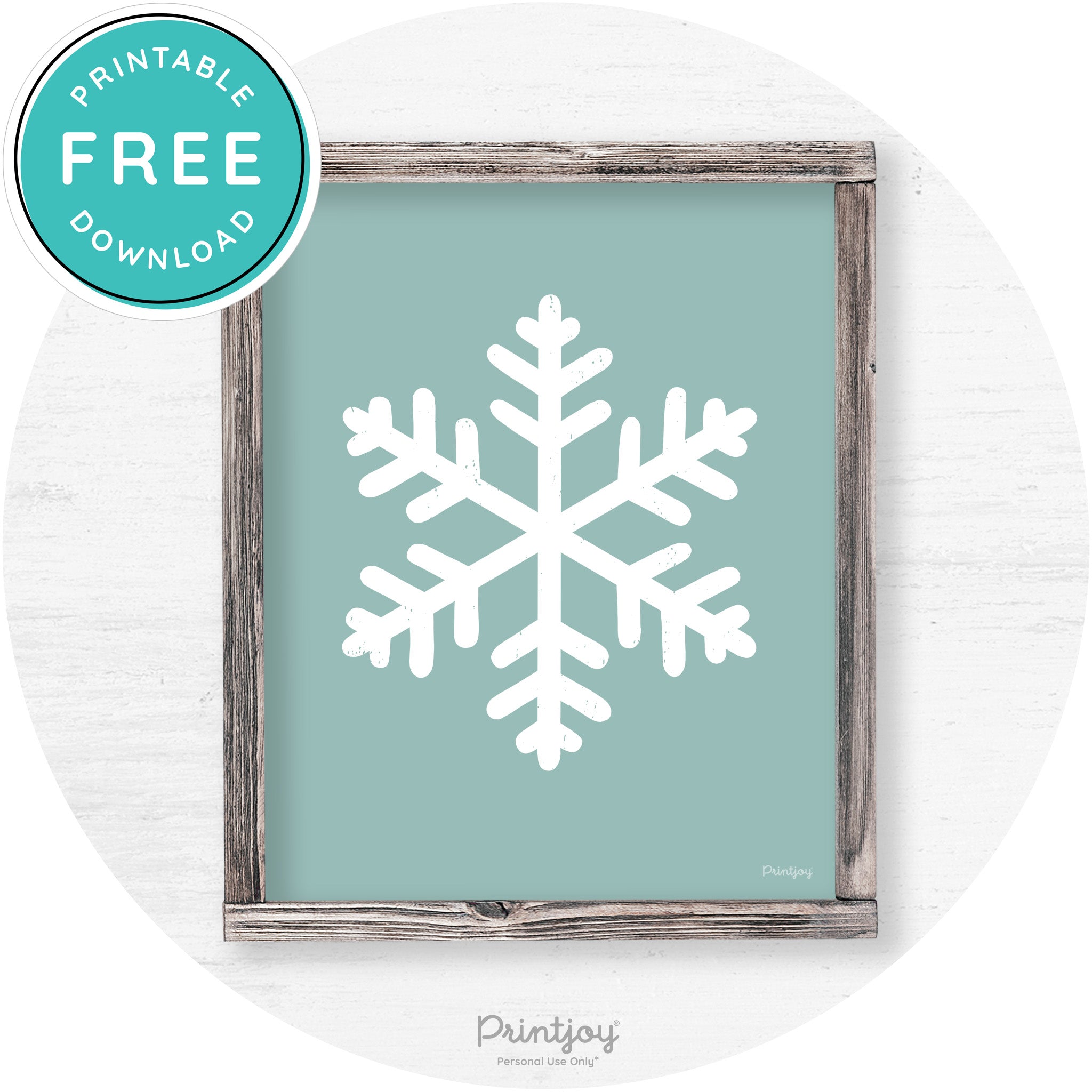 Snowflake Silhouette Winter Farmhouse Wall Art Decor Free Printable - Printjoy