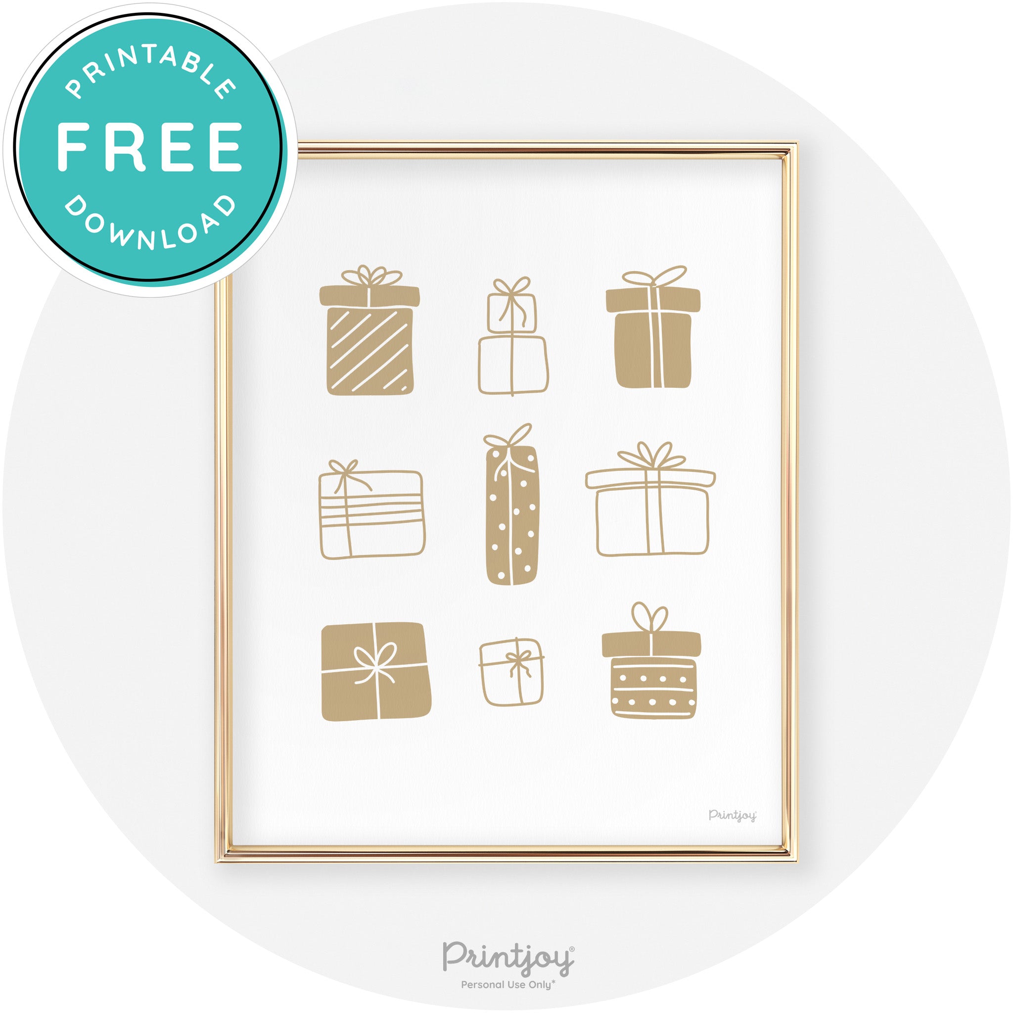 Presents Christmas Gifts Cute Modern Chic Wall Art Free Printable - Printjoy